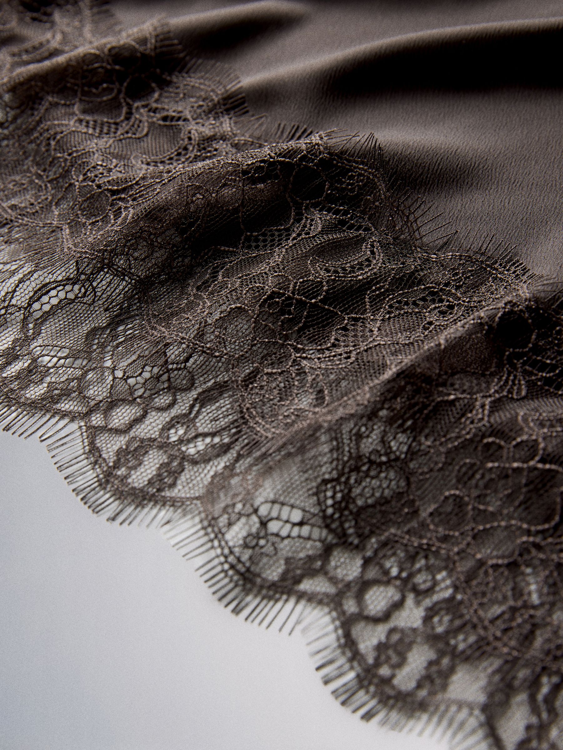 2 Pack Satin Crepe Lace Hem Mini Skirt Black/Chocolate Brown - Image 6 of 6