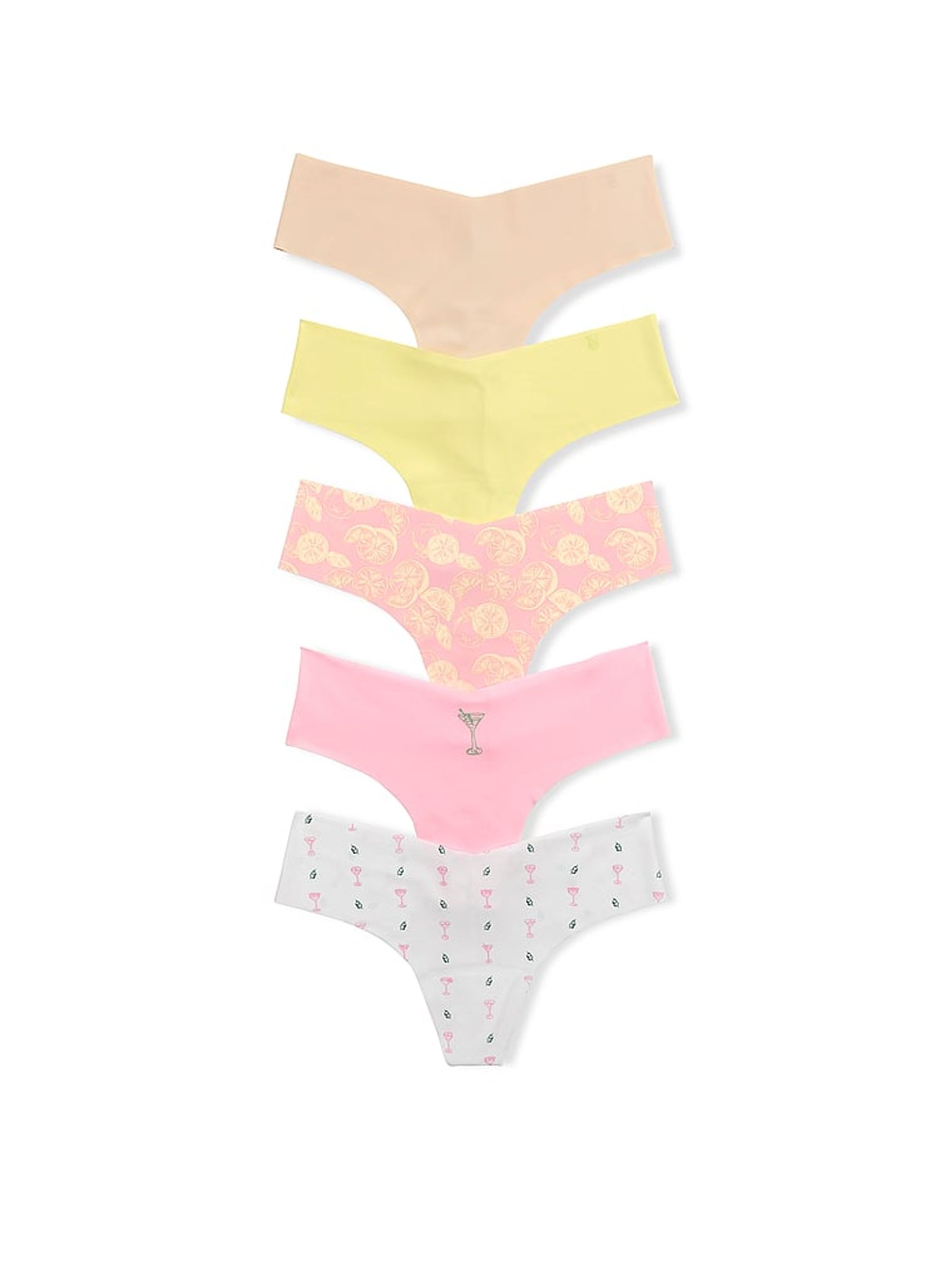 Nude/Yellow/Pink Thong Knickers 5 Pack Knickers - Image 1 of 1