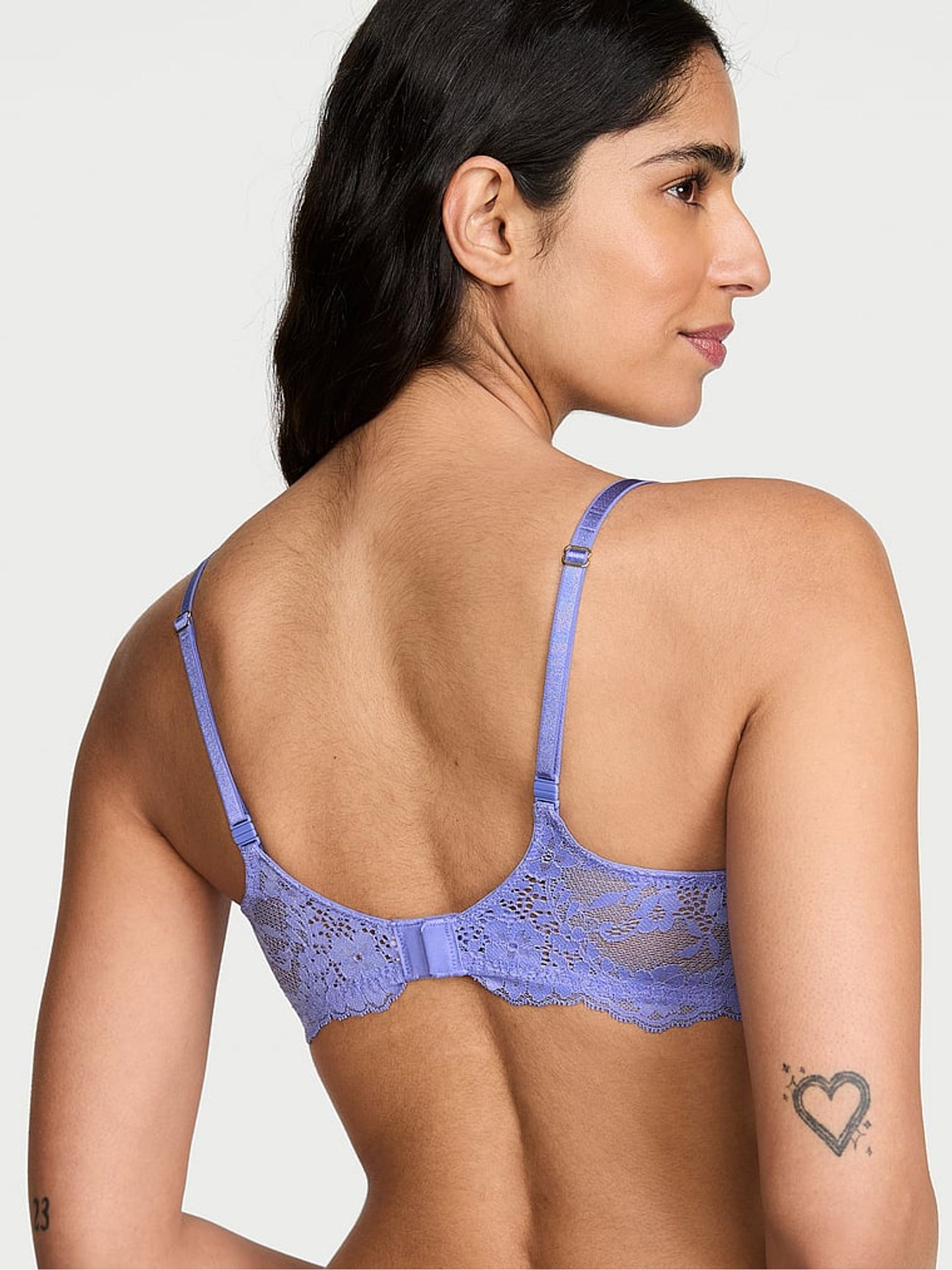 Verywinkle Purple Lace Trim Lightly Lined Demi Bra - Image 2 of 2