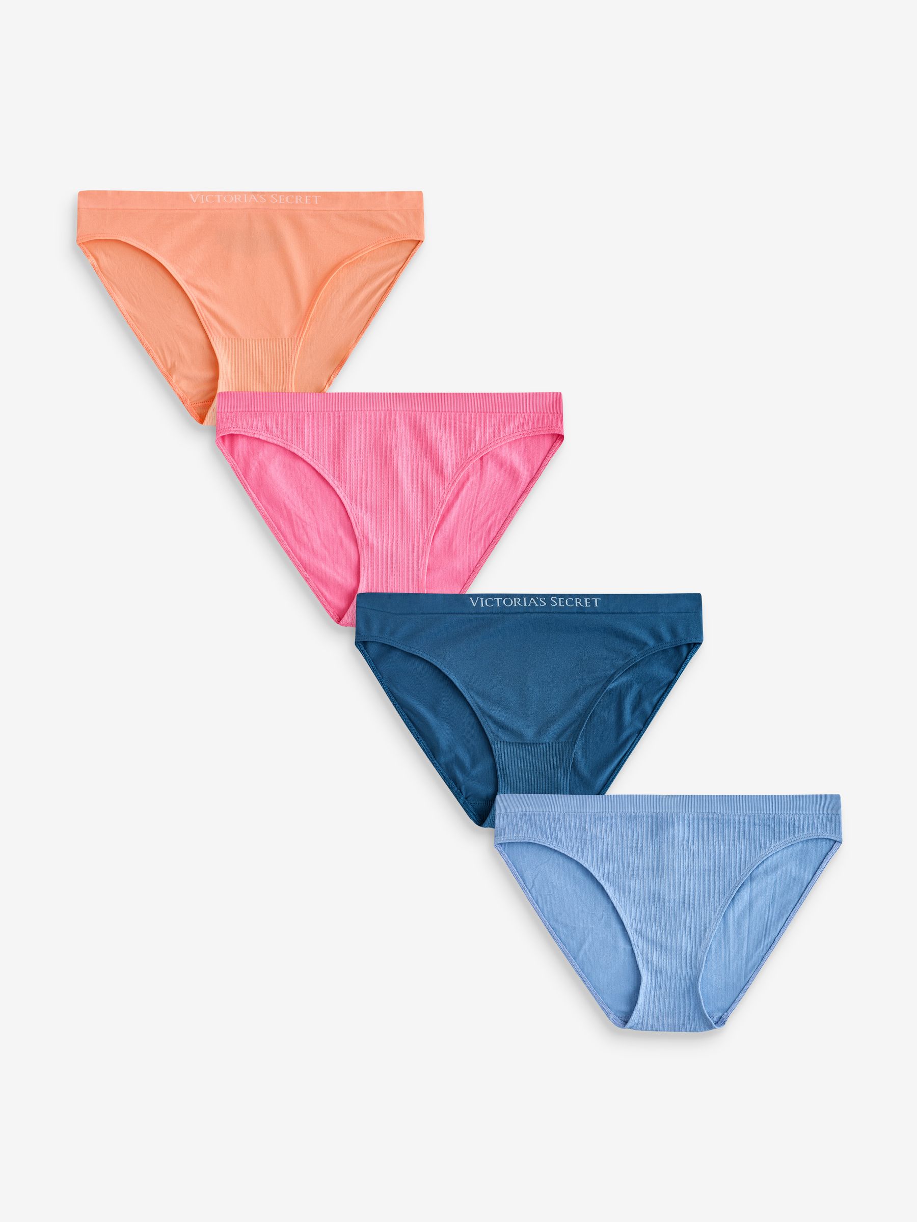 Orange/Pink/Blue Bikini 4 Pack Logo Knickers - Image 1 of 7