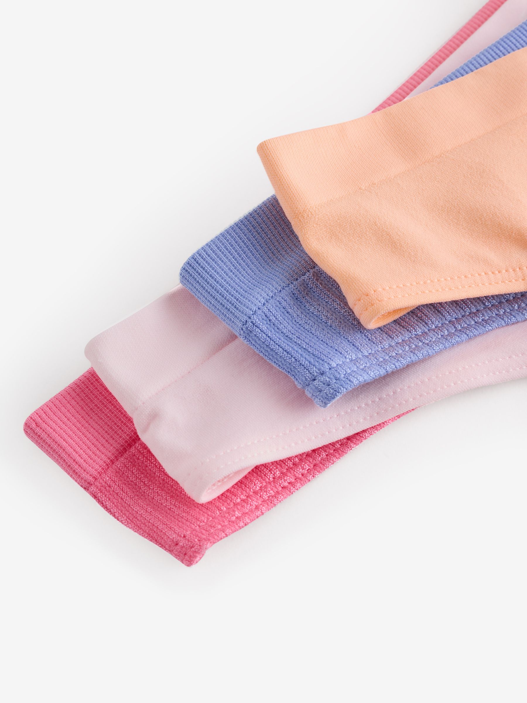 Pink/Blue/Orange Thong 4 Pack Logo Knickers - Image 9 of 10