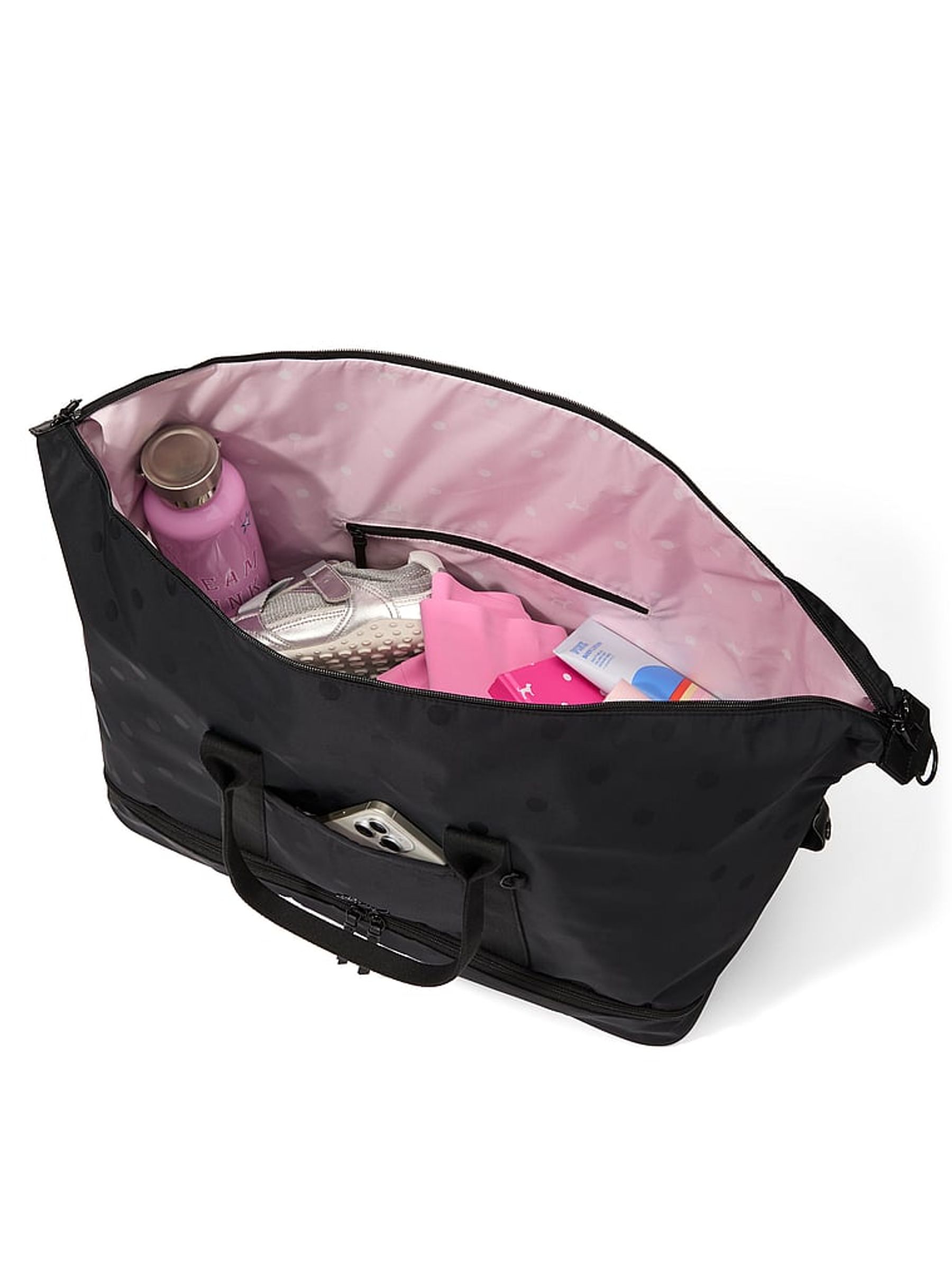 Black Polka Dot Weekender Duffle Bag - Image 2 of 4