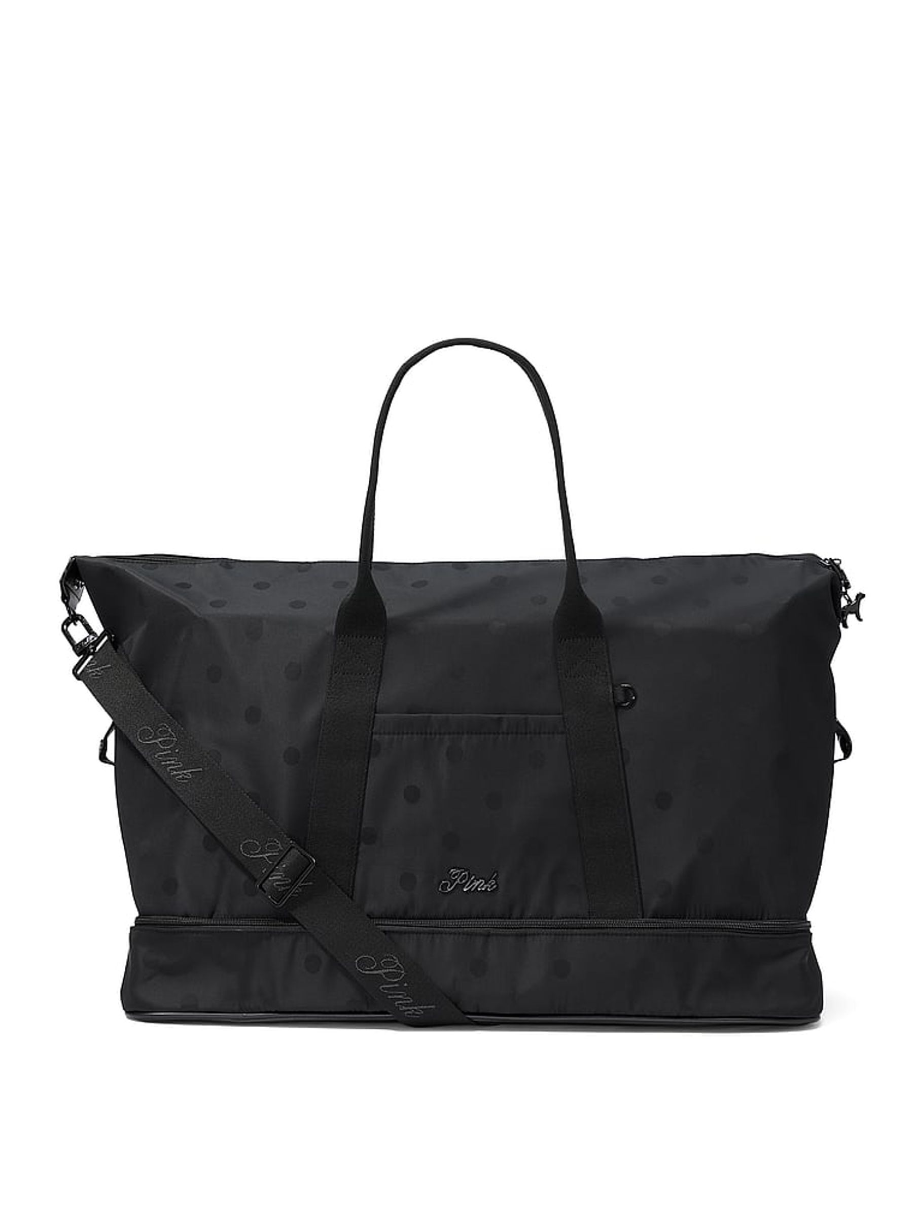 Black Polka Dot Weekender Duffle Bag - Image 3 of 4