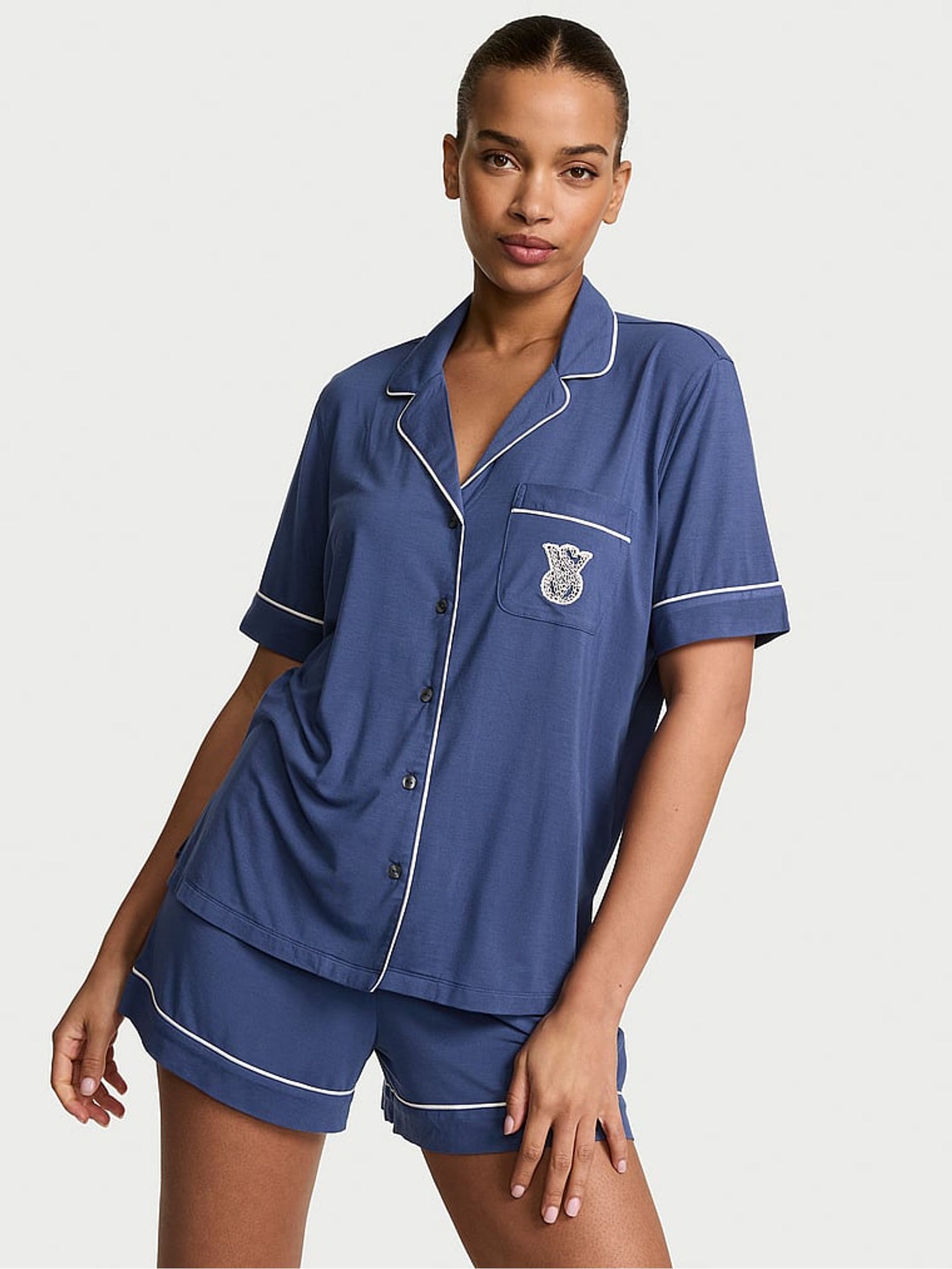 Ink Blue Modal Short Pyjamas Set - Image 1 of 2