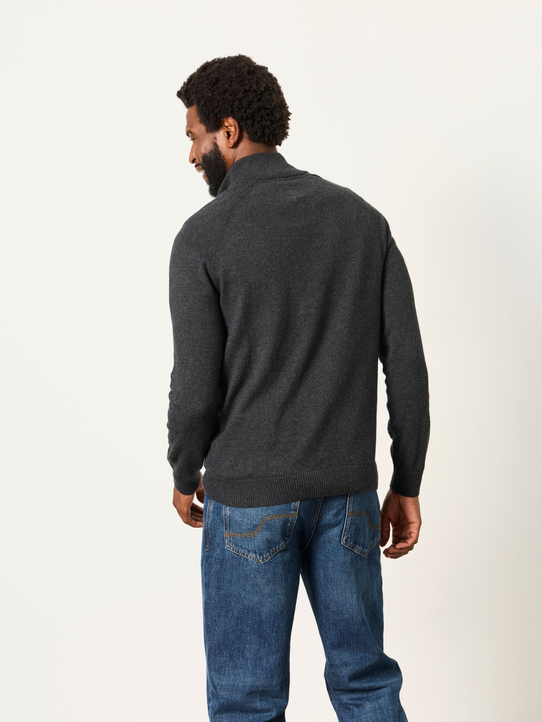 Rye Charcoal Grey Half Neck Knitted Jumper - Image 2 of 6