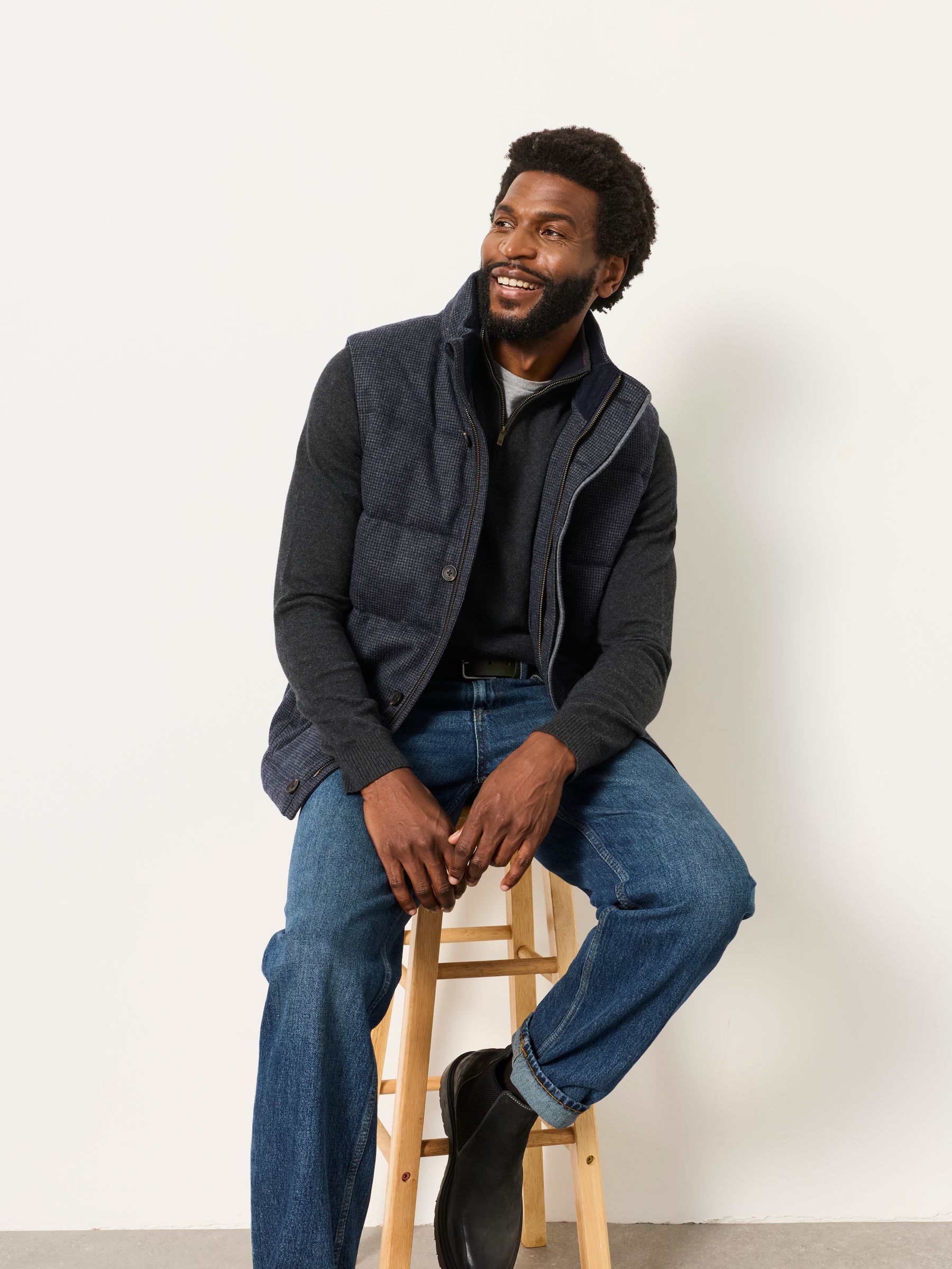 Rye Charcoal Grey Half Neck Knitted Jumper - Image 5 of 6