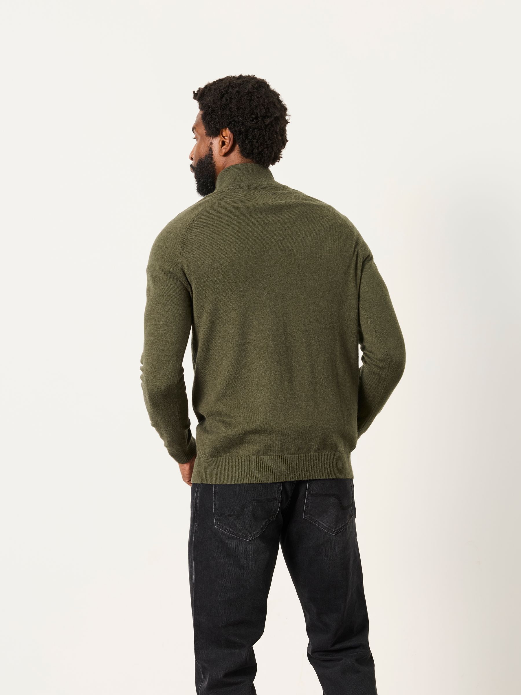 Rye Khaki Green Half Neck Knitted Jumper - Image 2 of 6