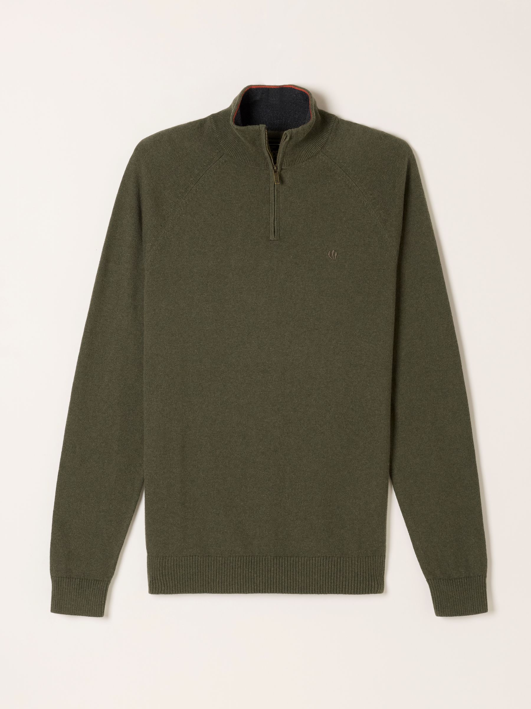 Rye Khaki Green Half Neck Knitted Jumper - Image 6 of 6