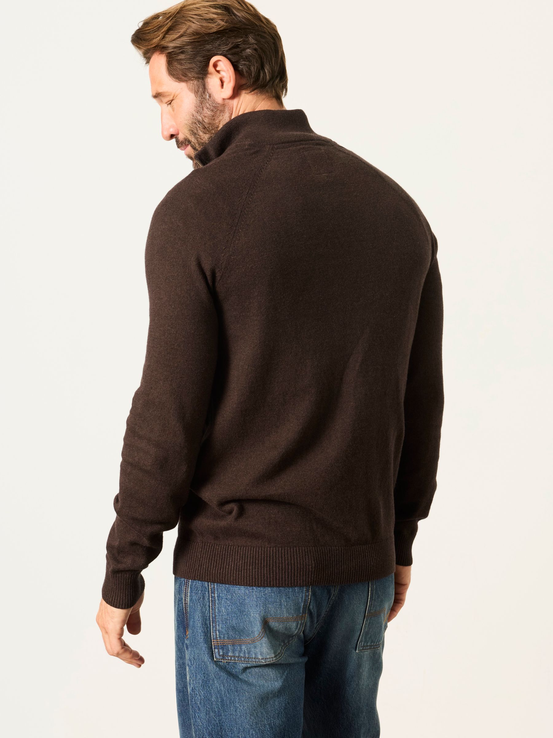 Rye Chocolate Brown Half Neck Knitted Jumper - Image 2 of 6