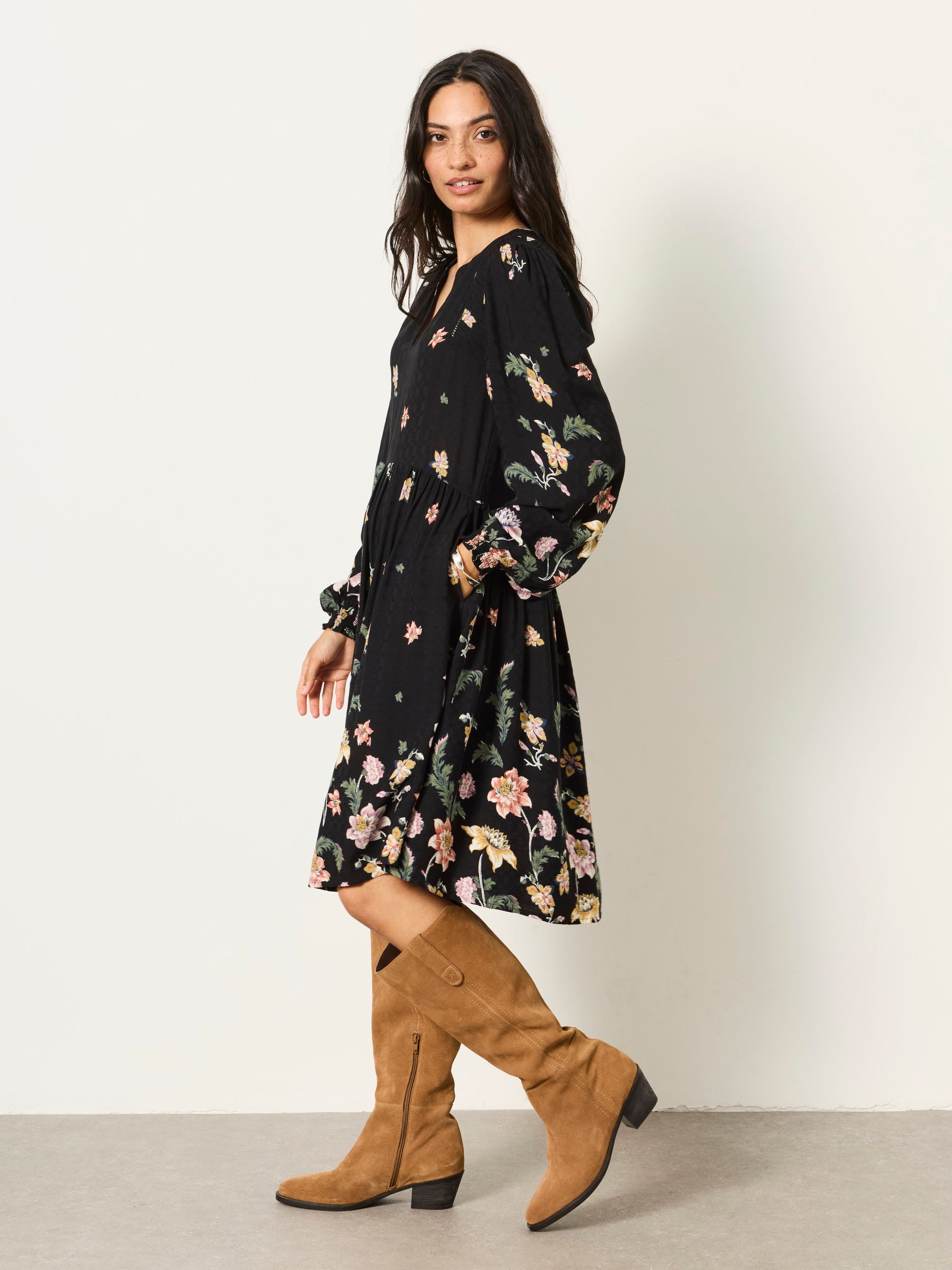 Lara Black Furnishing Floral Dress - Image 4 of 6