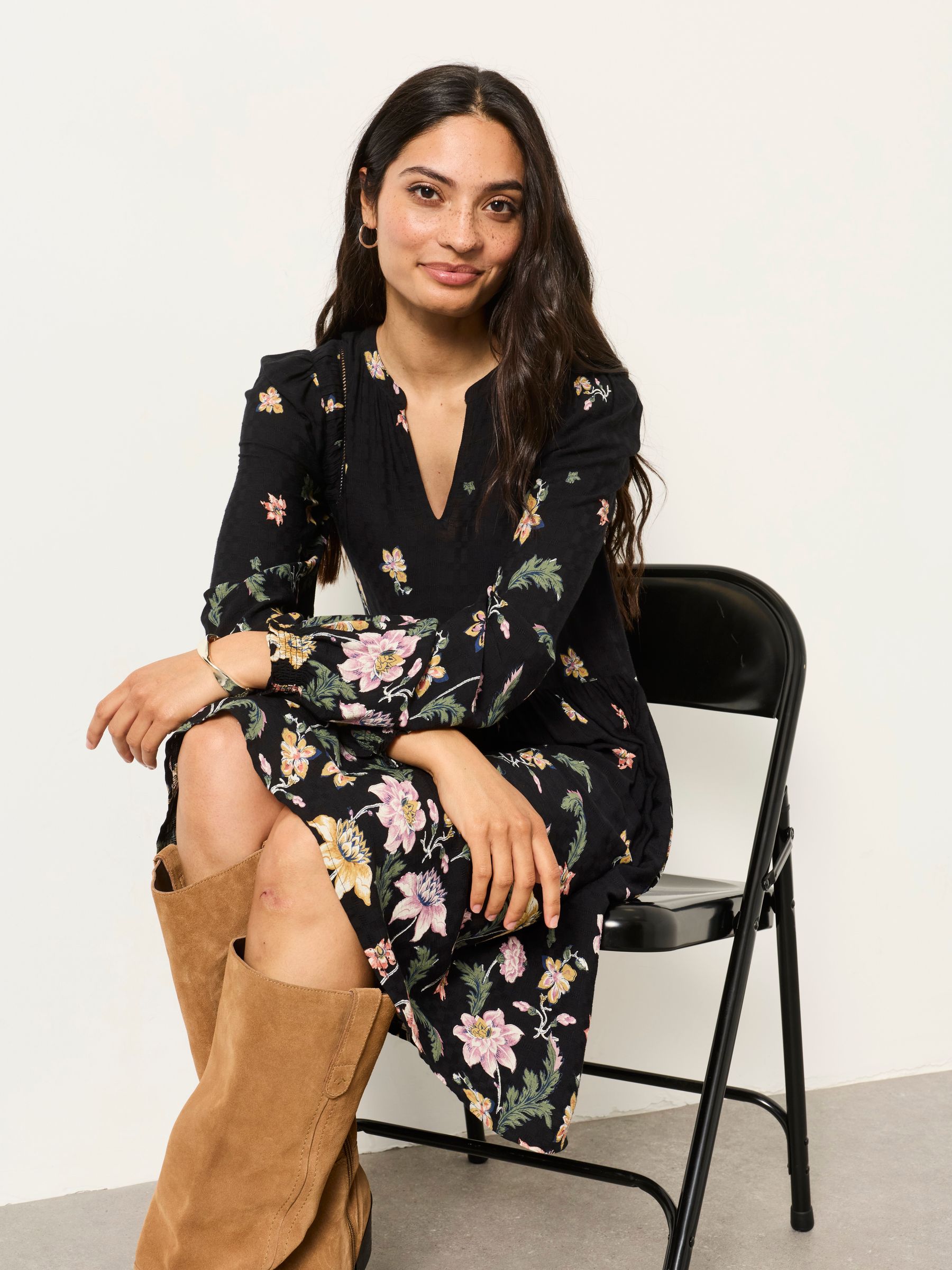 Lara Black Furnishing Floral Dress - Image 5 of 6