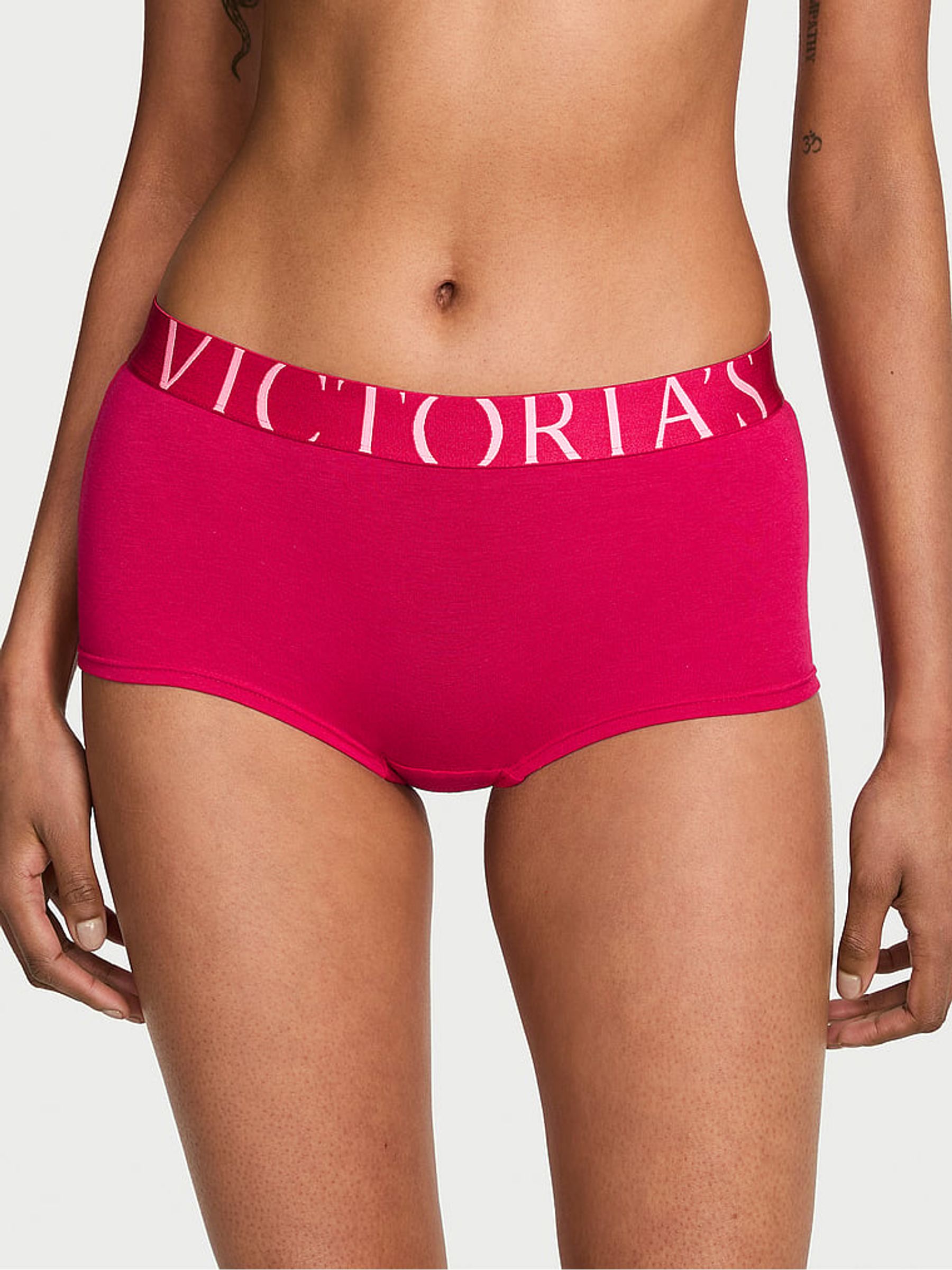 Vibrant Fuchsia Pink Short Exploded Logo Knickers - Image 1 of 2