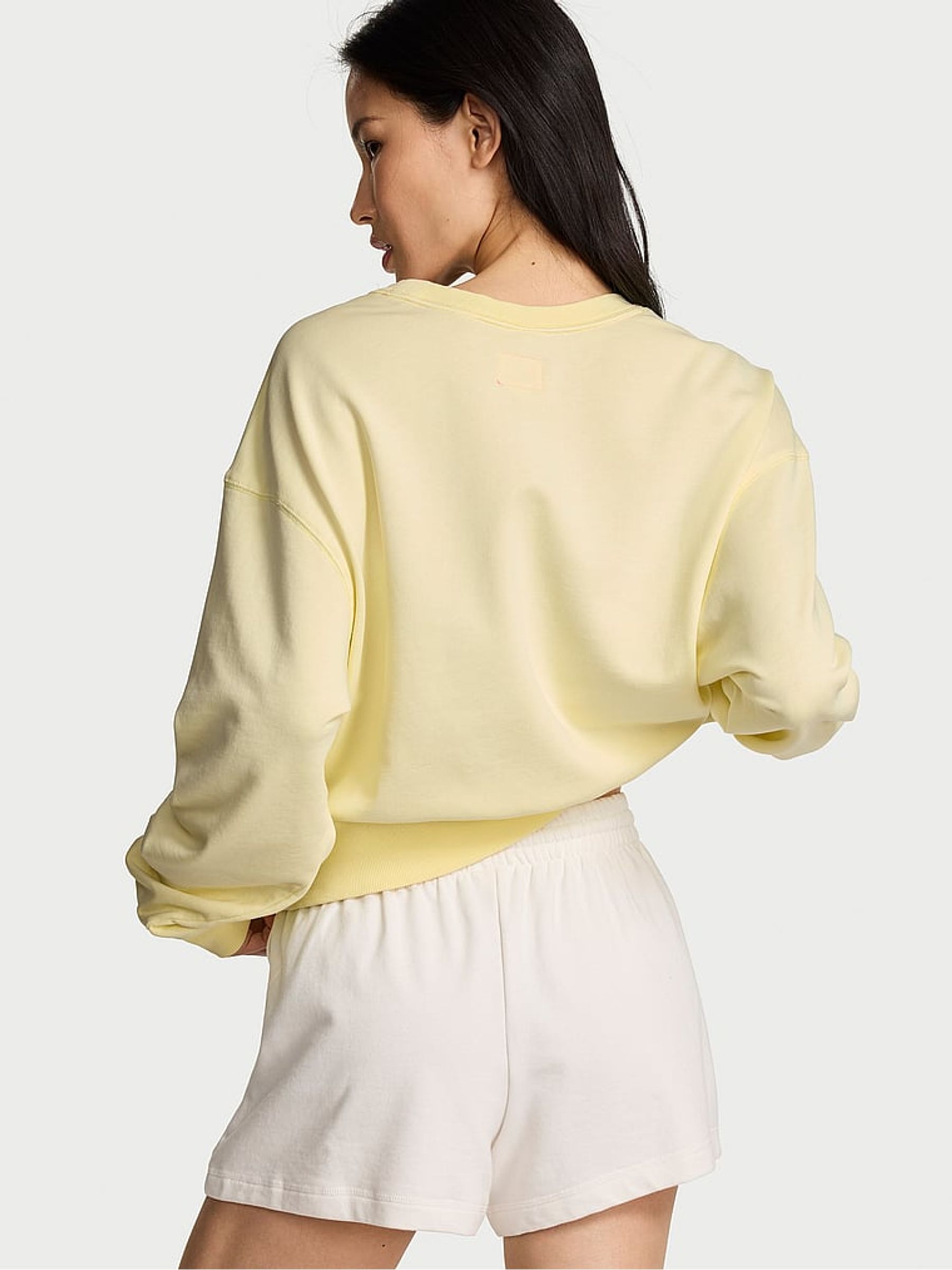 Lemonade Yellow Terry Cropped Crewneck Sweatshirt - Image 2 of 2