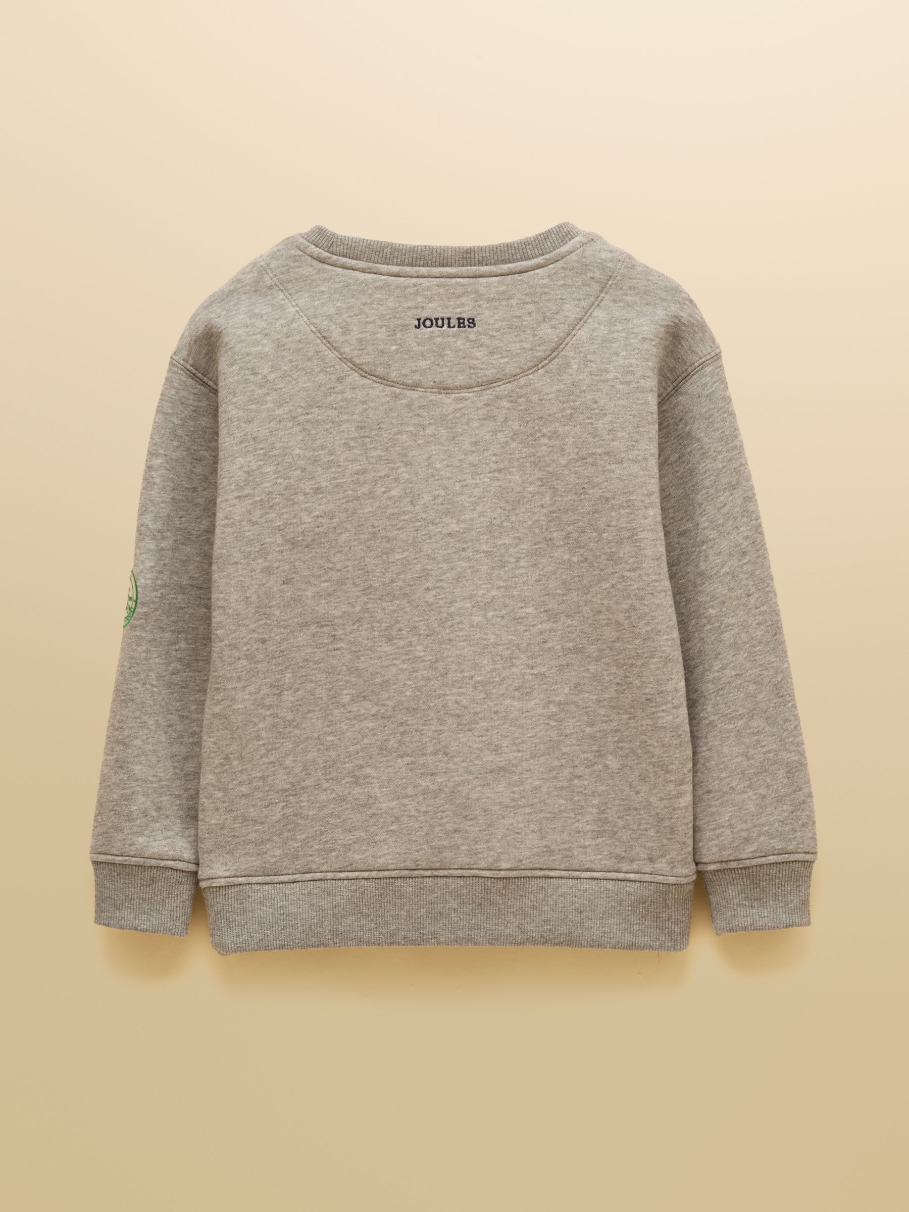 Boys' Jasper Grey Marl Crew Badge Sweatshirt - Image 4 of 7