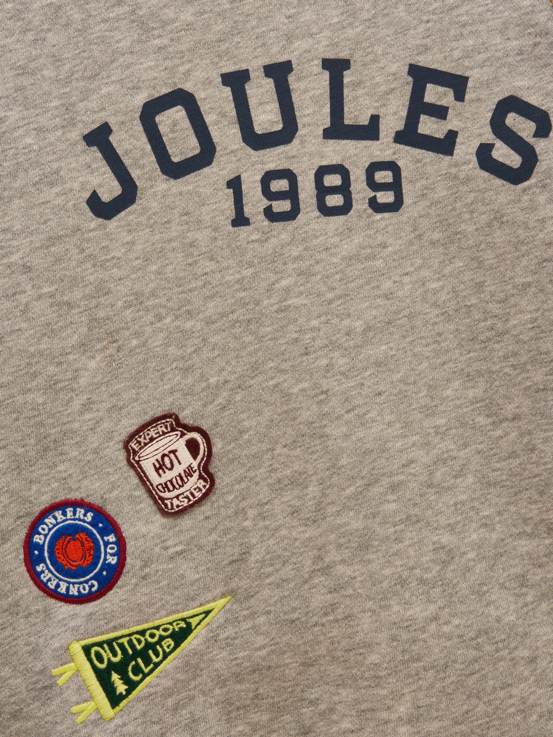 Boys' Jasper Grey Marl Crew Badge Sweatshirt - Image 6 of 7