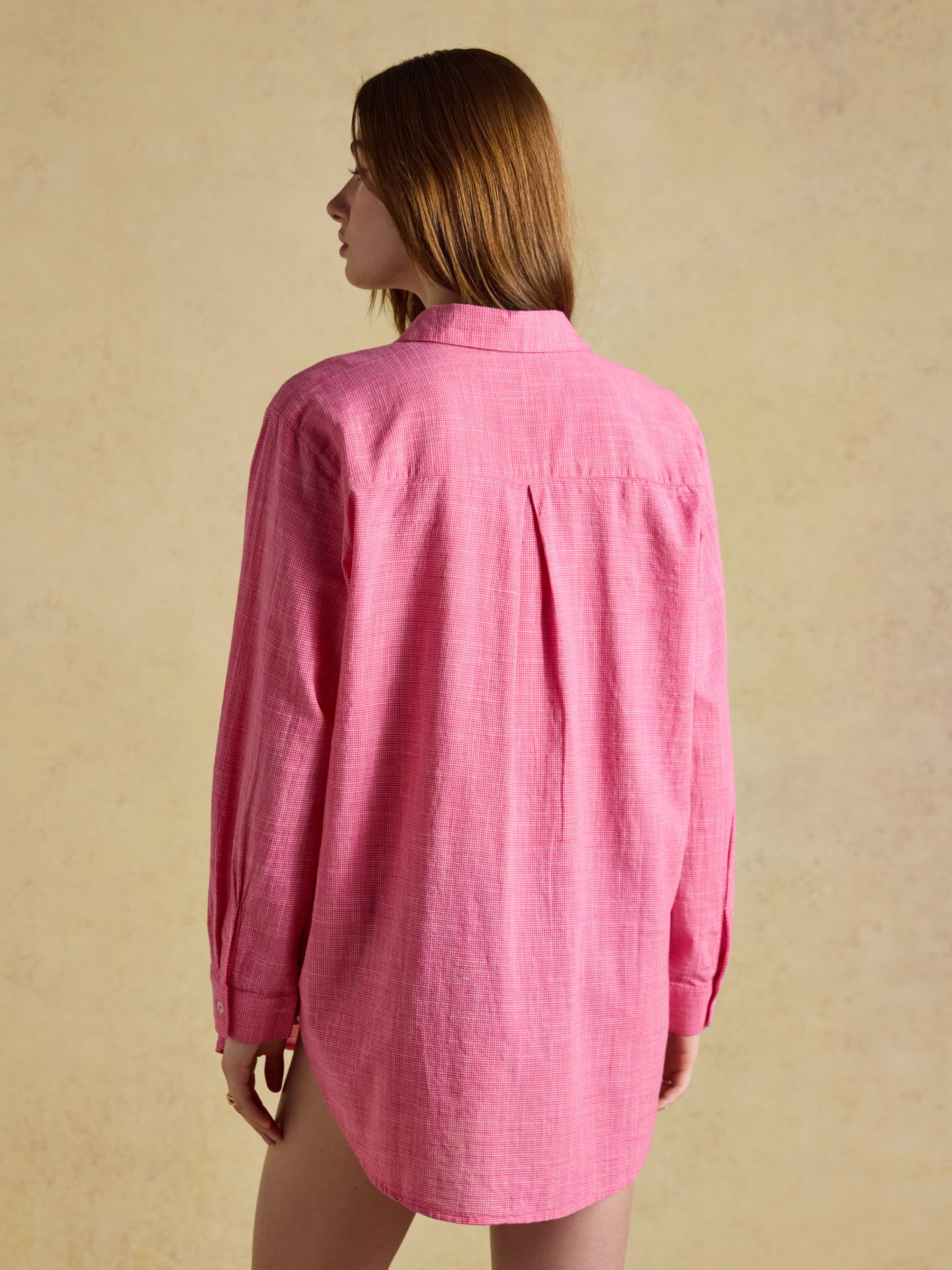Sophia Pink Longline Cotton Shirt - Image 2 of 9