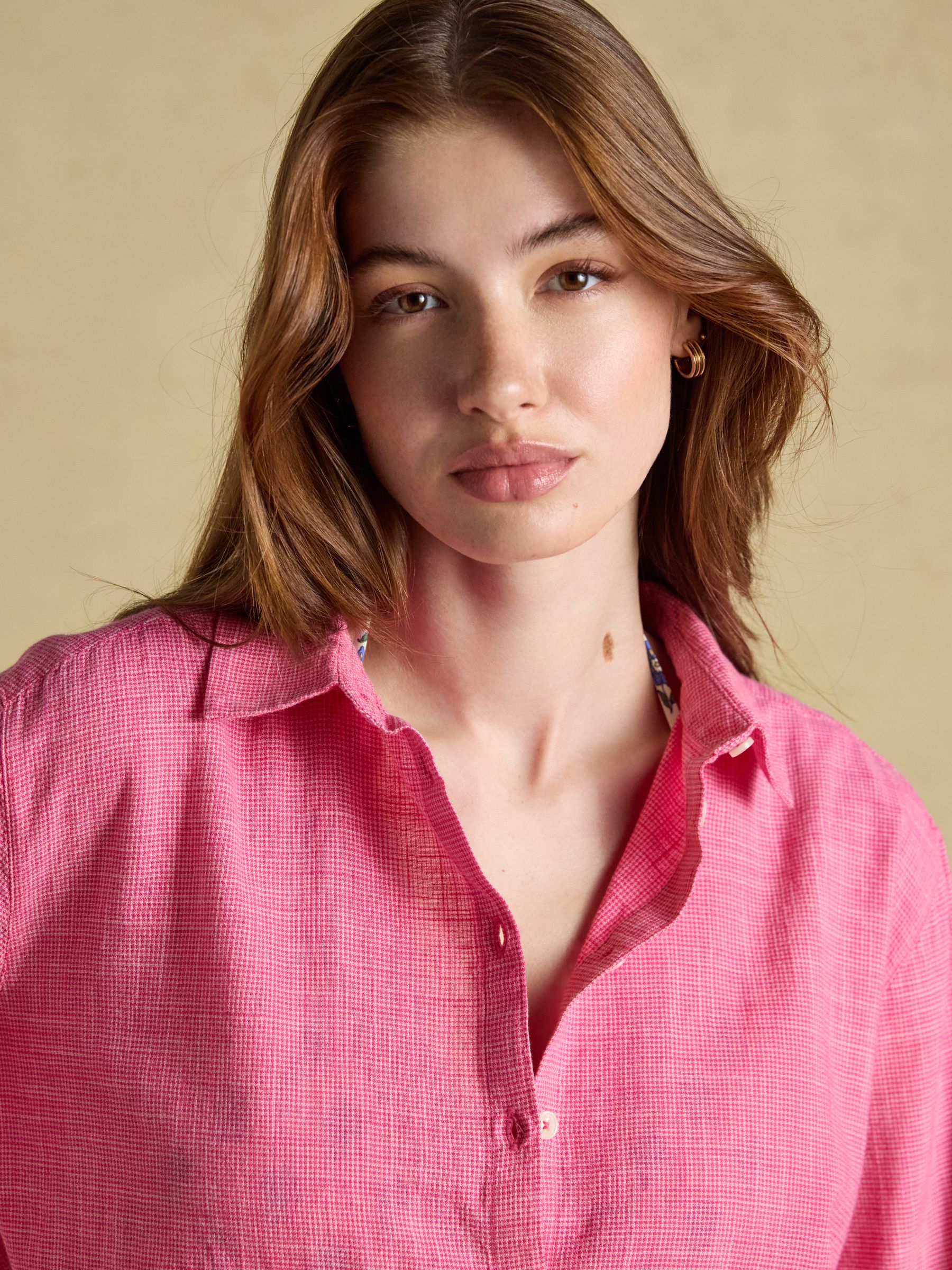 Sophia Pink Longline Cotton Shirt - Image 5 of 9