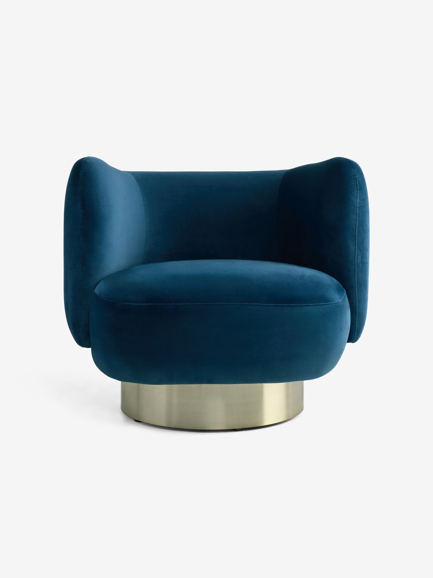 Novara Swivel Accent Chair in Petrol Blue Velvet - Image 4 of 5