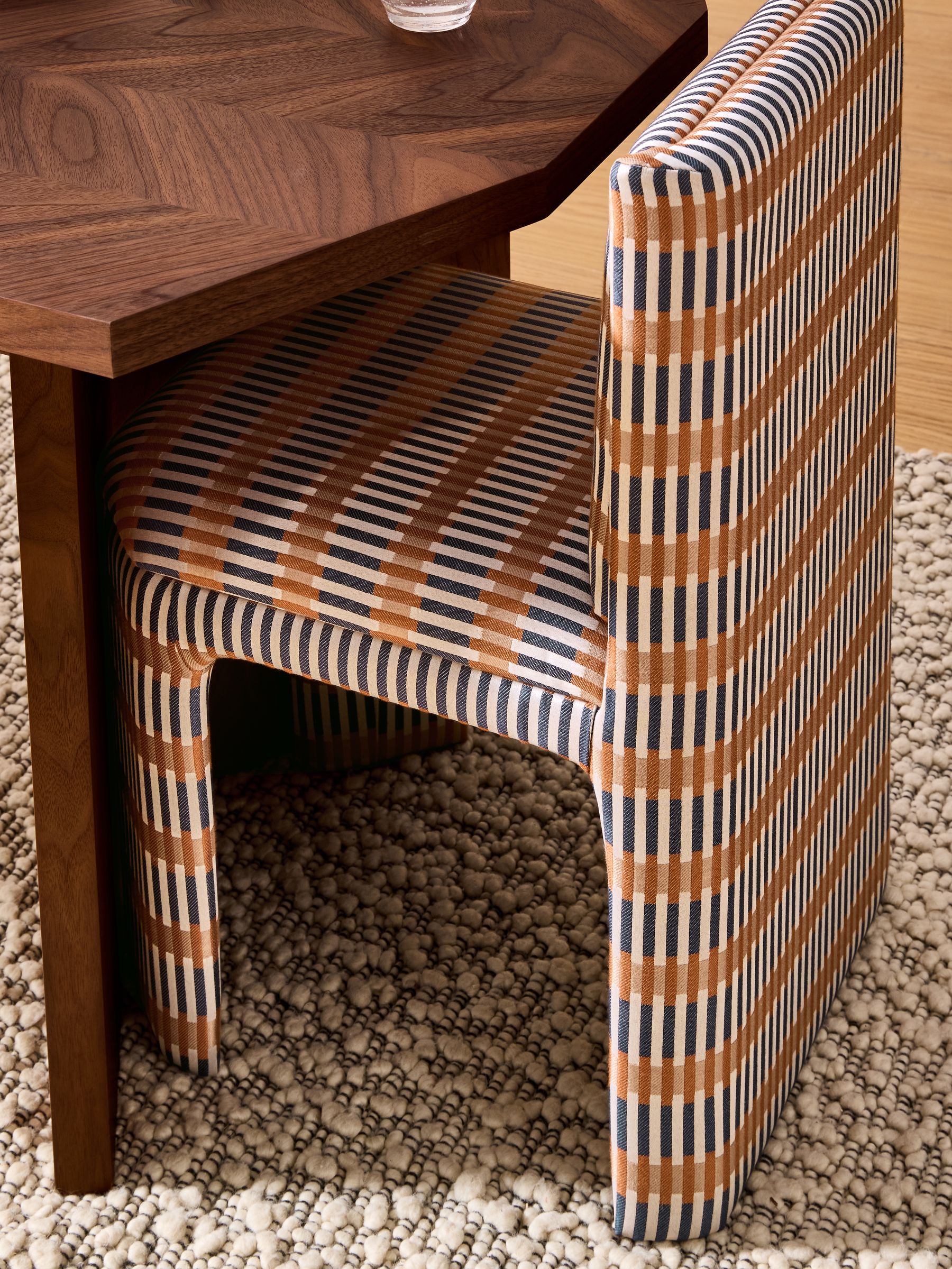 Set of 2 Ciel Fully Upholstered Dining Chairs in Blue Sirio - Image 3 of 5