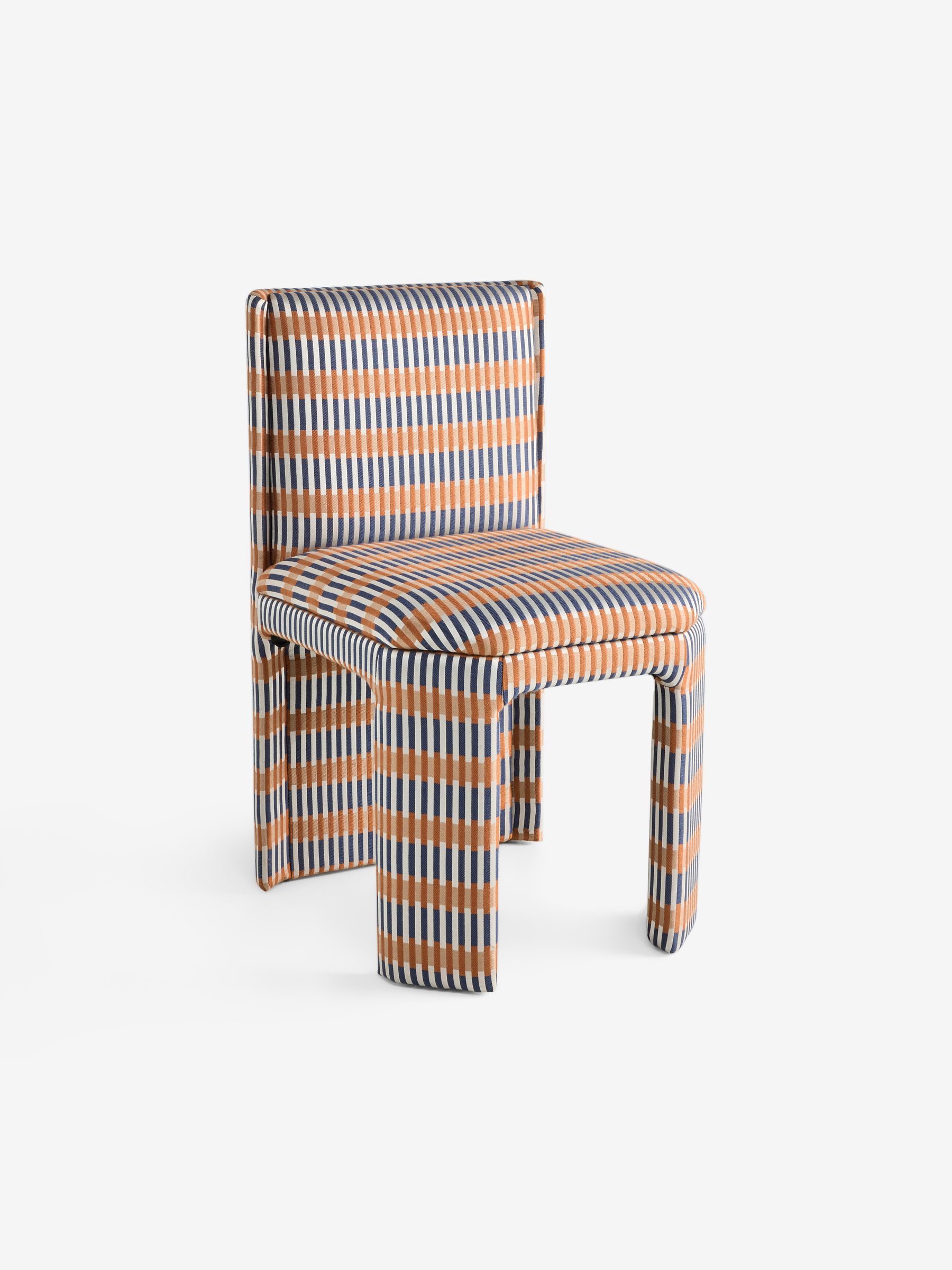 Set of 2 Ciel Fully Upholstered Dining Chairs in Blue Sirio - Image 4 of 5