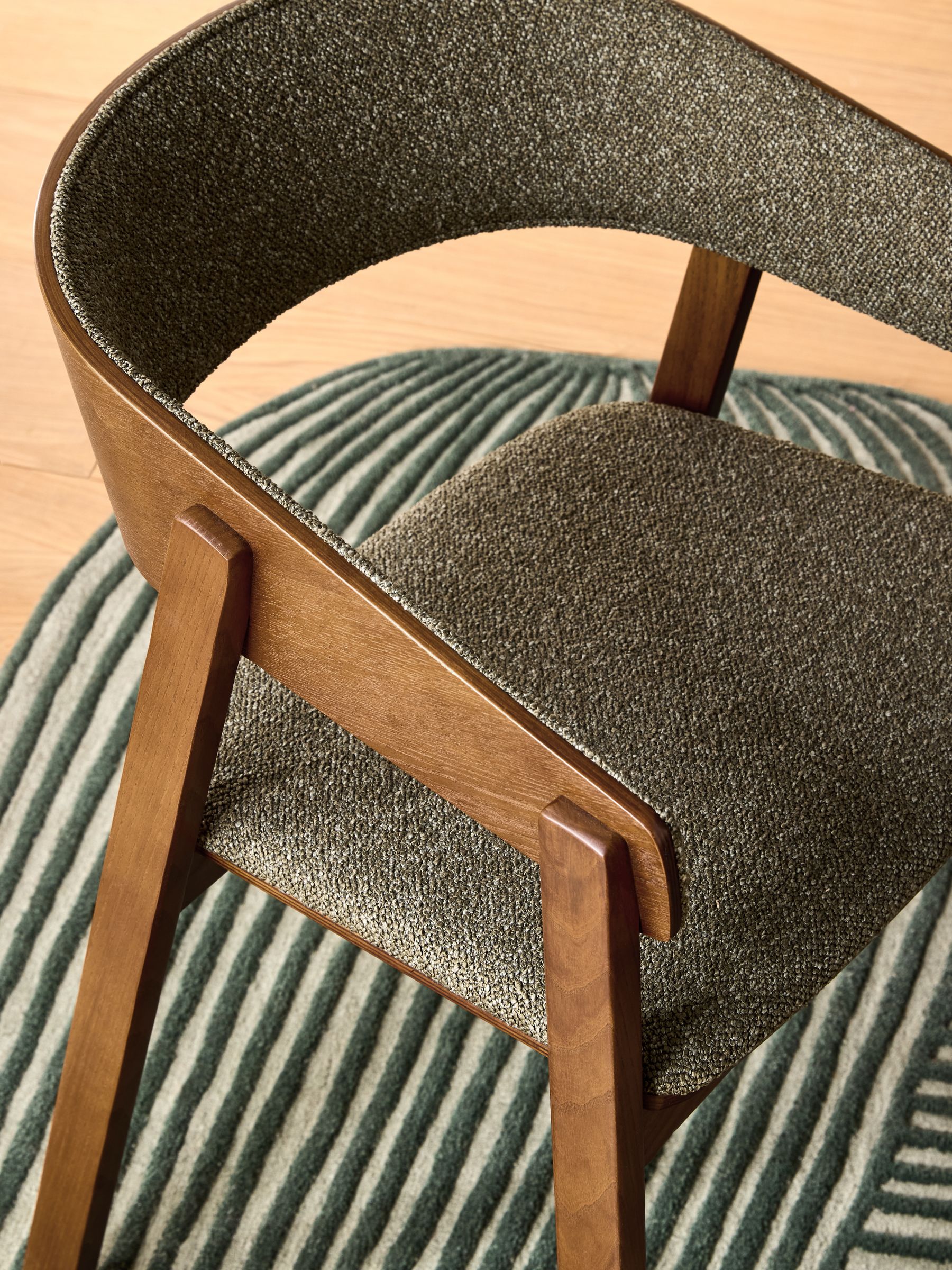 Set of 2 Aster Dining Chairs in Forest Green Pax Boucle - Image 2 of 5 Set of 2 Aster Dining Chairs in Forest Green Pax Boucle - Image 2 of 5