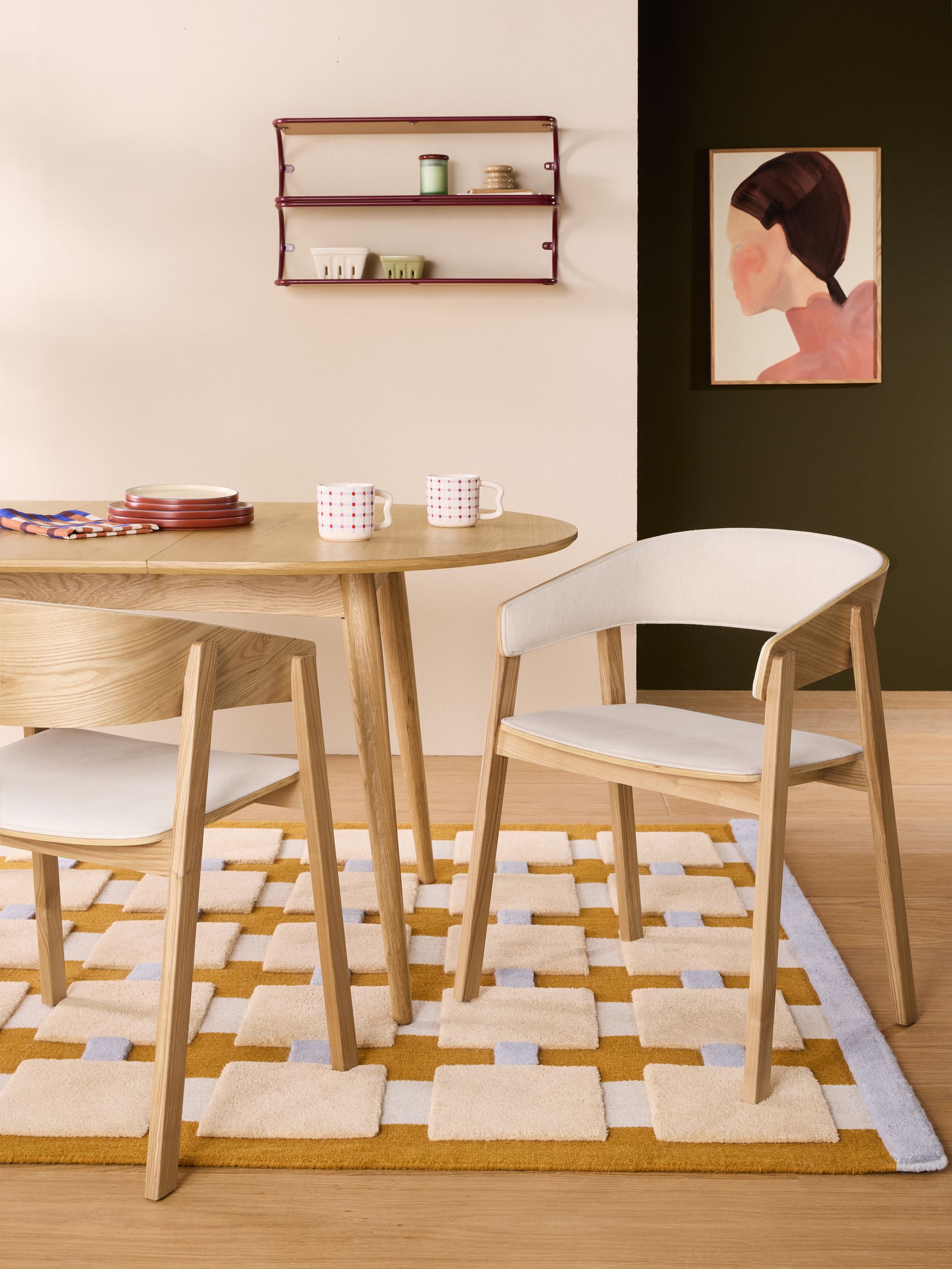 Set of 2 Aster Dining Chairs in Woven Slub Natural Stone - Image 1 of 5 Set of 2 Aster Dining Chairs in Woven Slub Natural Stone - Image 1 of 5