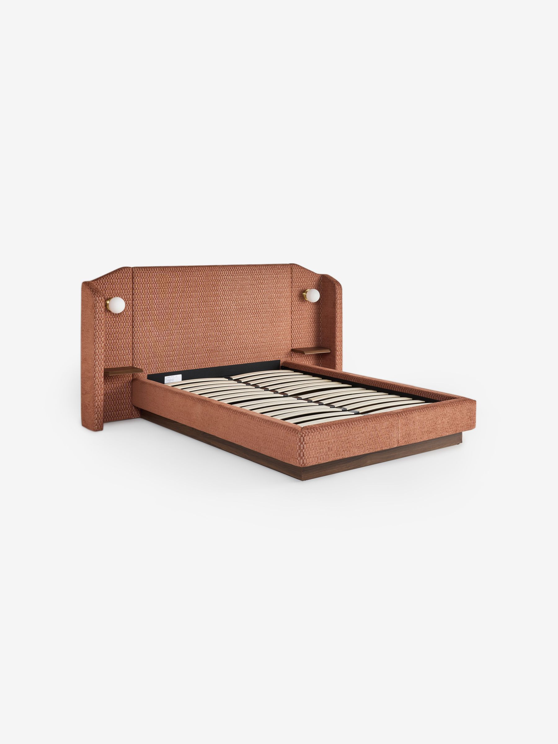 Blair Ottoman Storage King Size Hotel Bed in Lanzo Rust Orange - Image 4 of 6