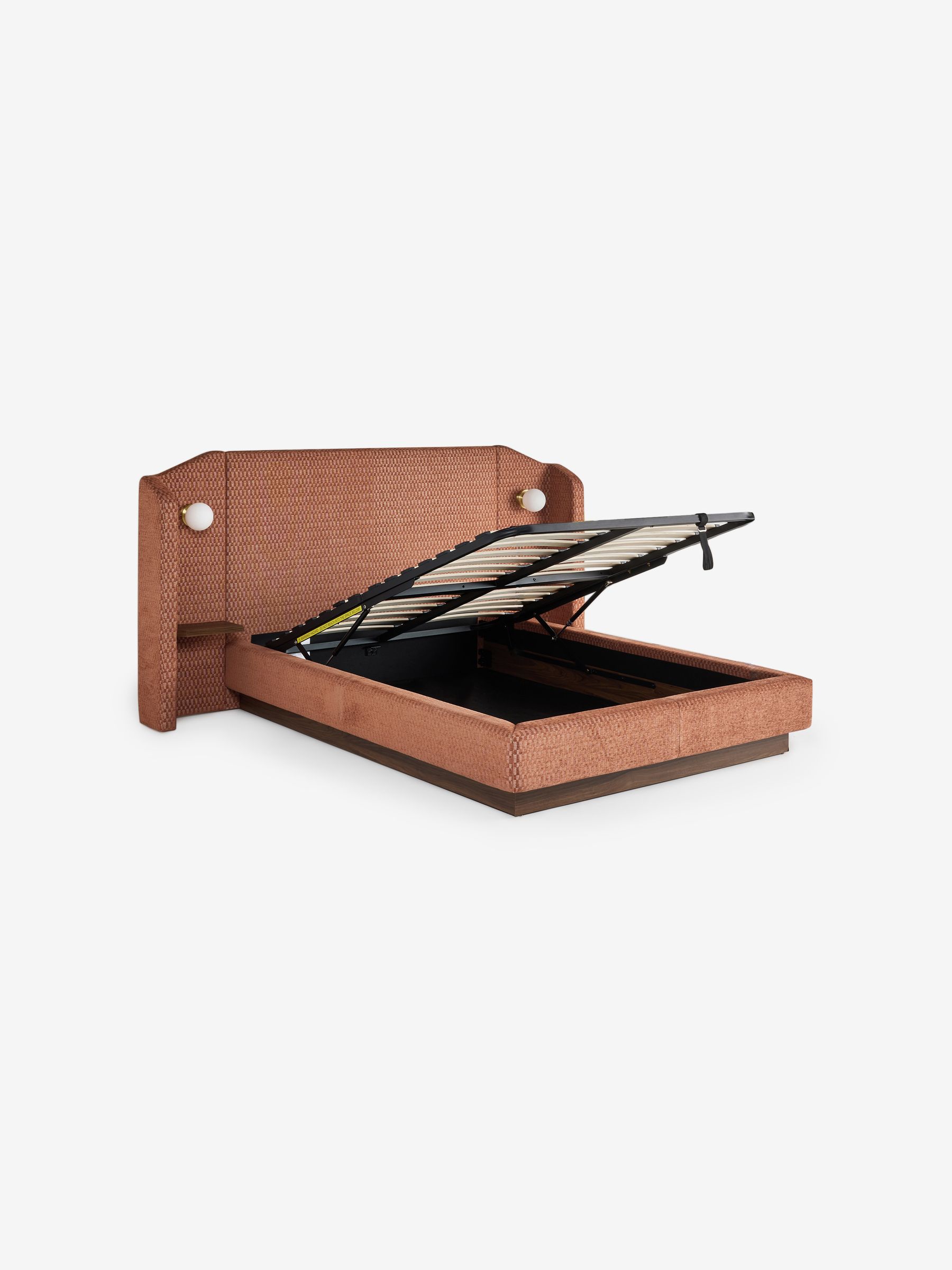 Blair Ottoman Storage King Size Hotel Bed in Lanzo Rust Orange - Image 6 of 6 Blair Ottoman Storage King Size Hotel Bed in Lanzo Rust Orange - Image 6 of 6