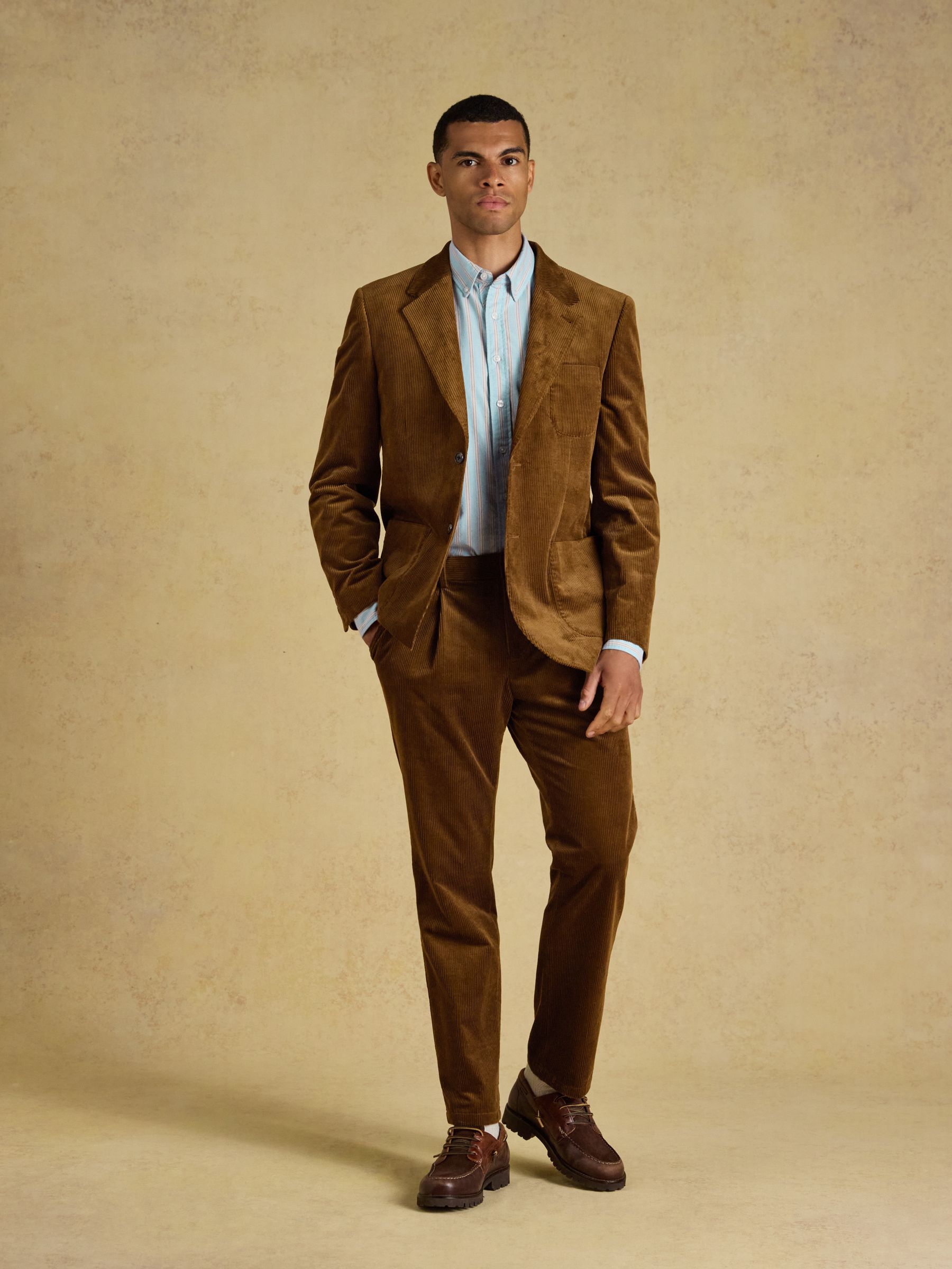 Brown Relaxed Fit Corduroy Suit Jacket - Image 10 of 15