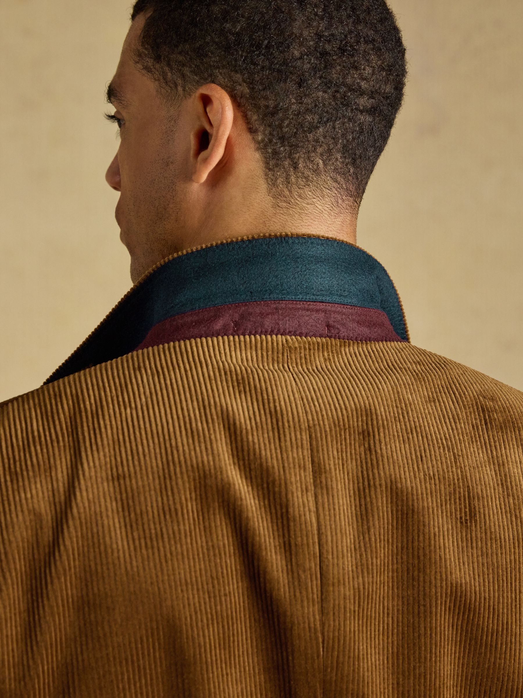 Brown Relaxed Fit Corduroy Suit Jacket - Image 12 of 15