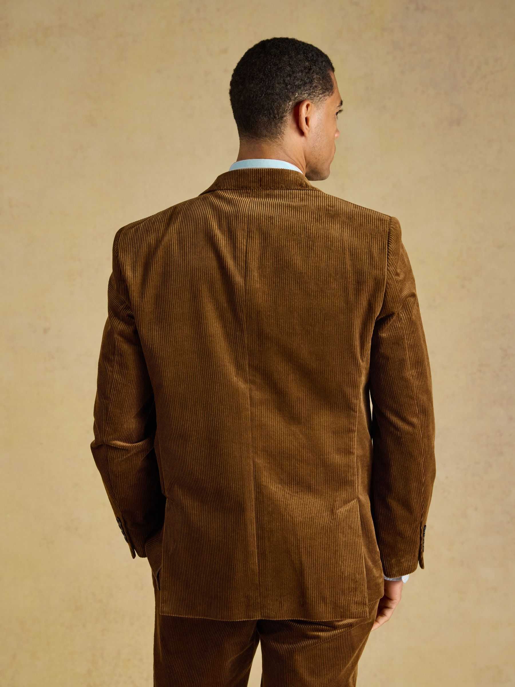 Brown Relaxed Fit Corduroy Suit Jacket - Image 4 of 15