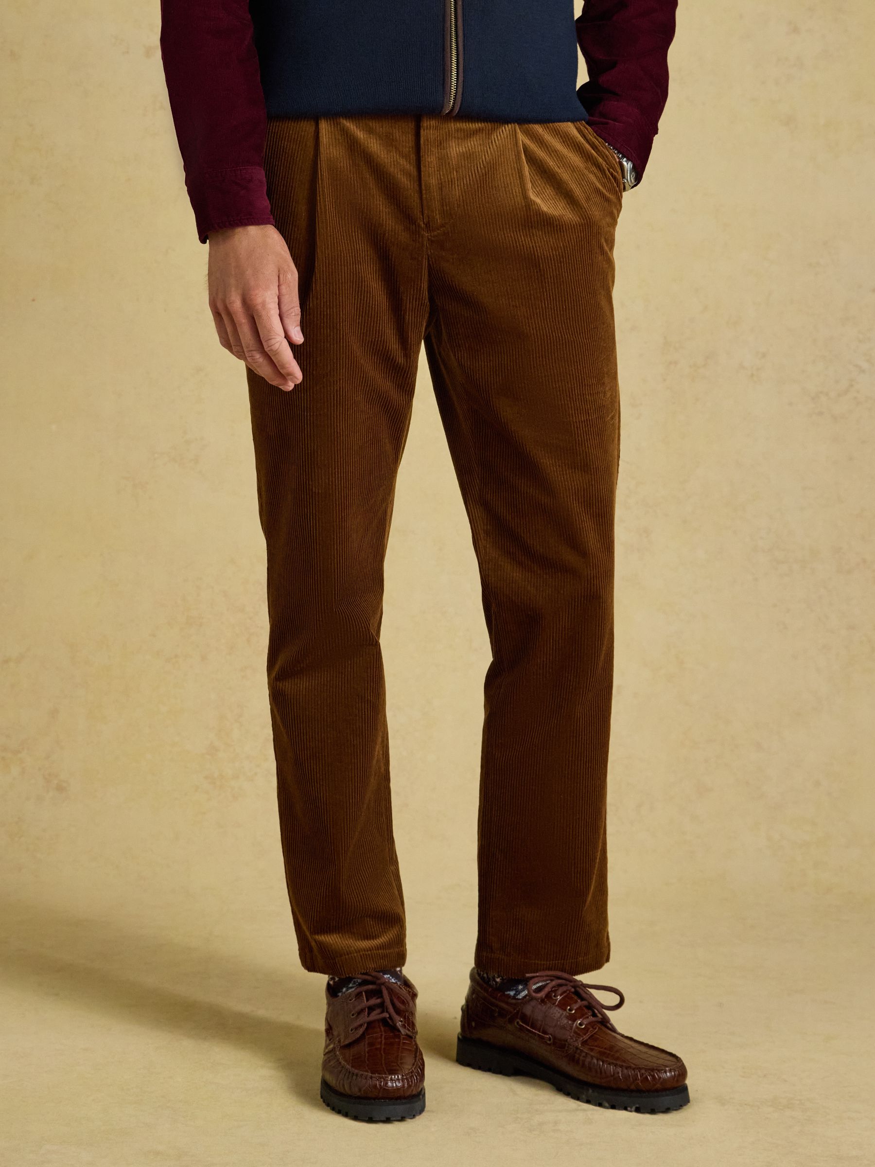 Brown Relaxed Fit Corduroy Suit Trousers - Image 2 of 7