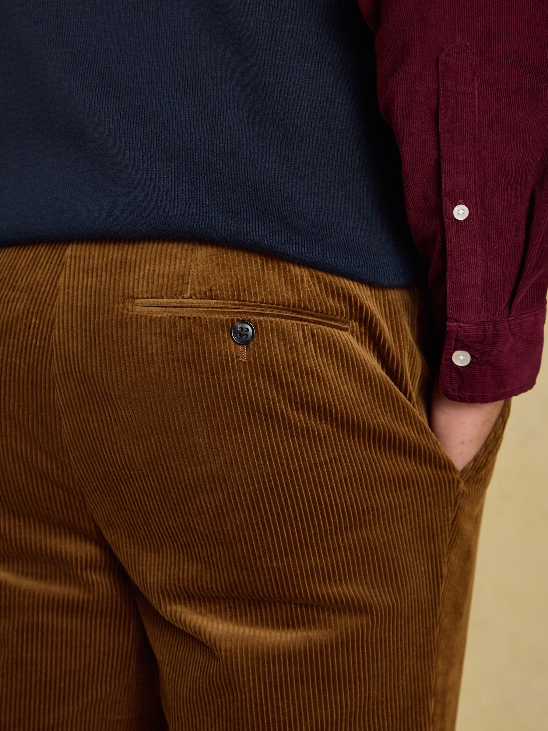 Brown Relaxed Fit Corduroy Suit Trousers - Image 6 of 7
