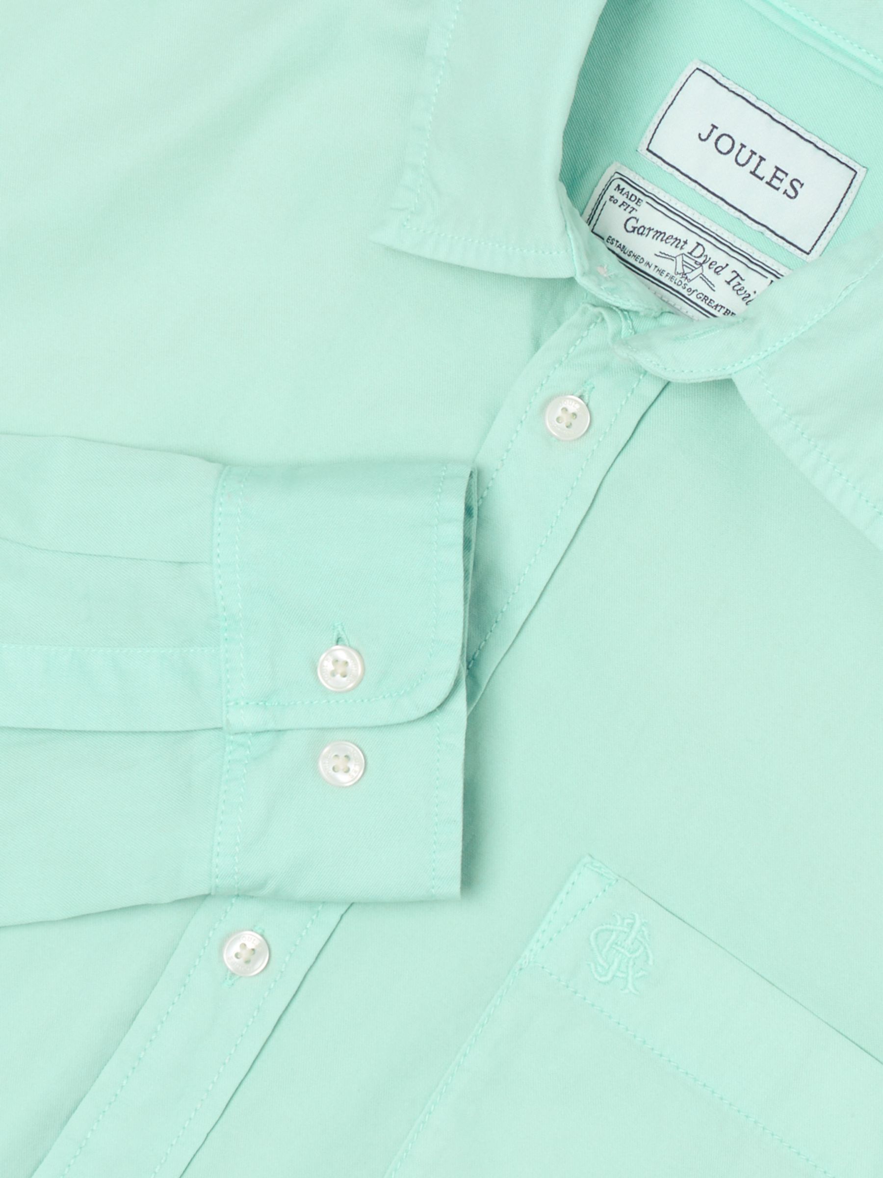 Mint Green Garment Dyed Cotton Twill Long Sleeve Shirt - Image 5 of 12