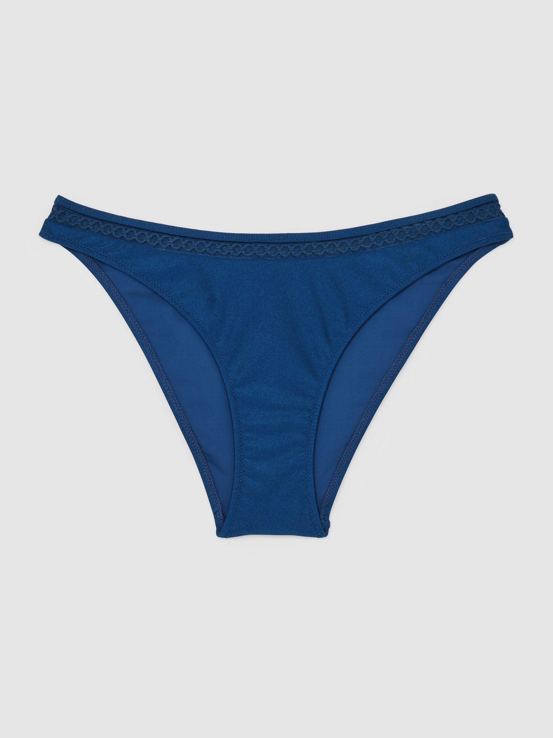 Shimmer Fixed-Side Bikini Bottoms in Blue - Image 2 of 6
