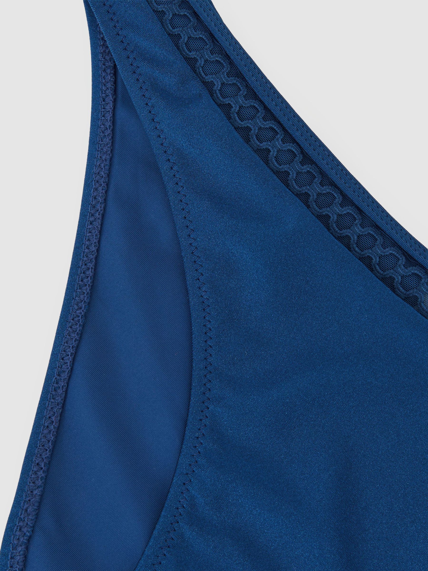 Shimmer Fixed-Side Bikini Bottoms in Blue - Image 6 of 6