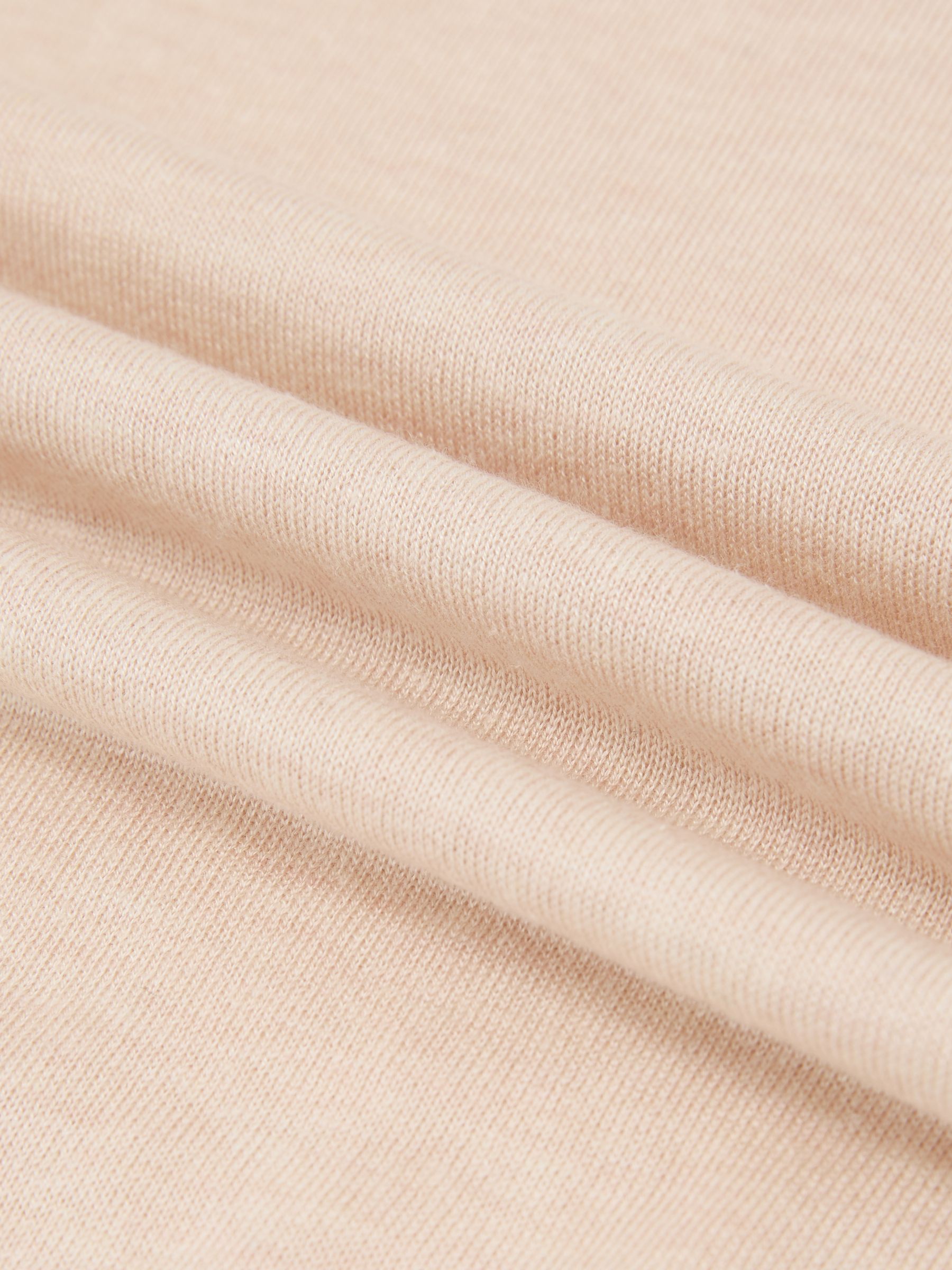 Short-Sleeve Knitted Top with Linen in Neutral - image 3