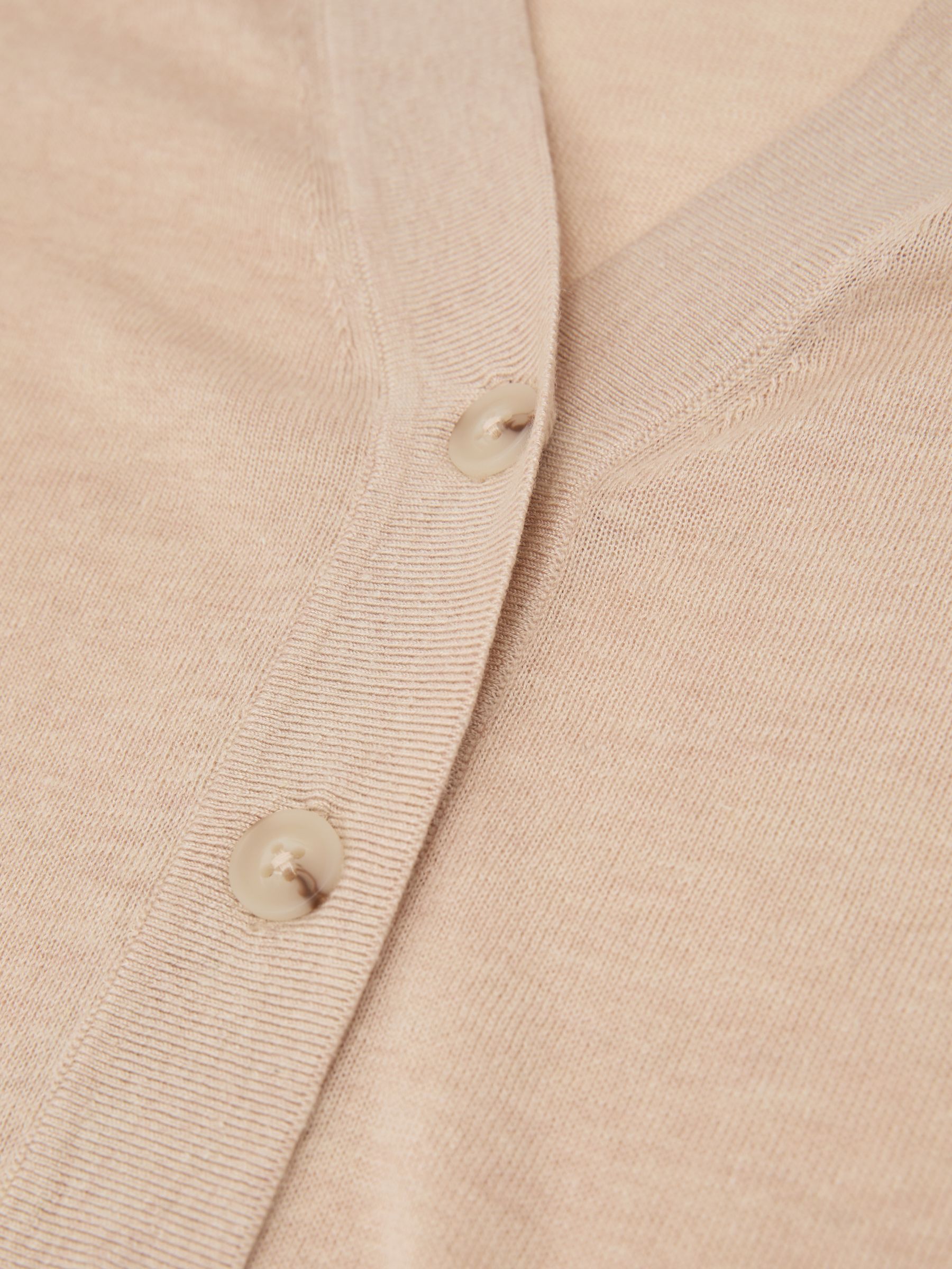 V-Neck Short-Sleeve Cardigan in Neutral - image 5