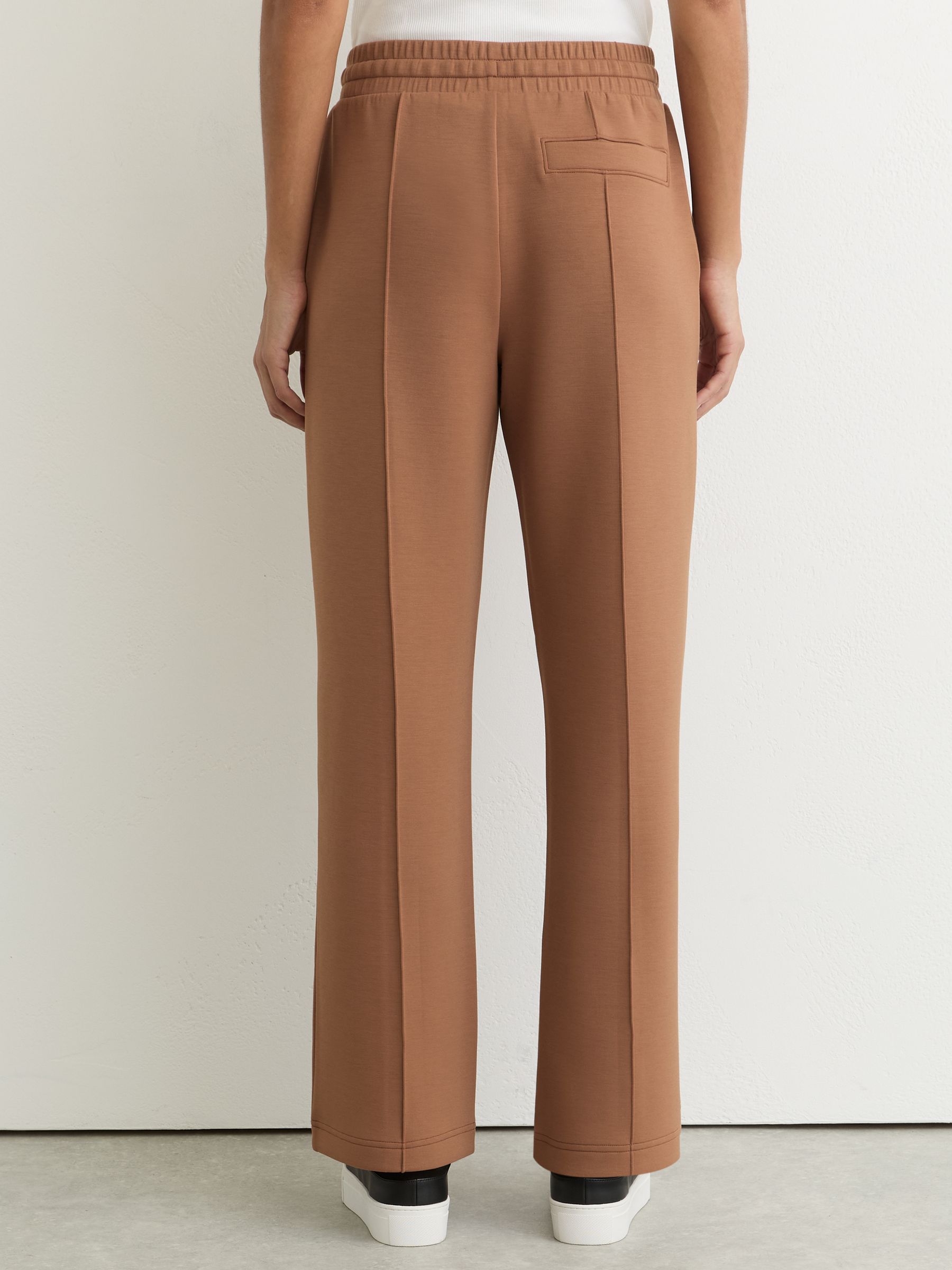 Petite Premium Interlock Wide-Leg Joggers in Camel - Image 6 of 9