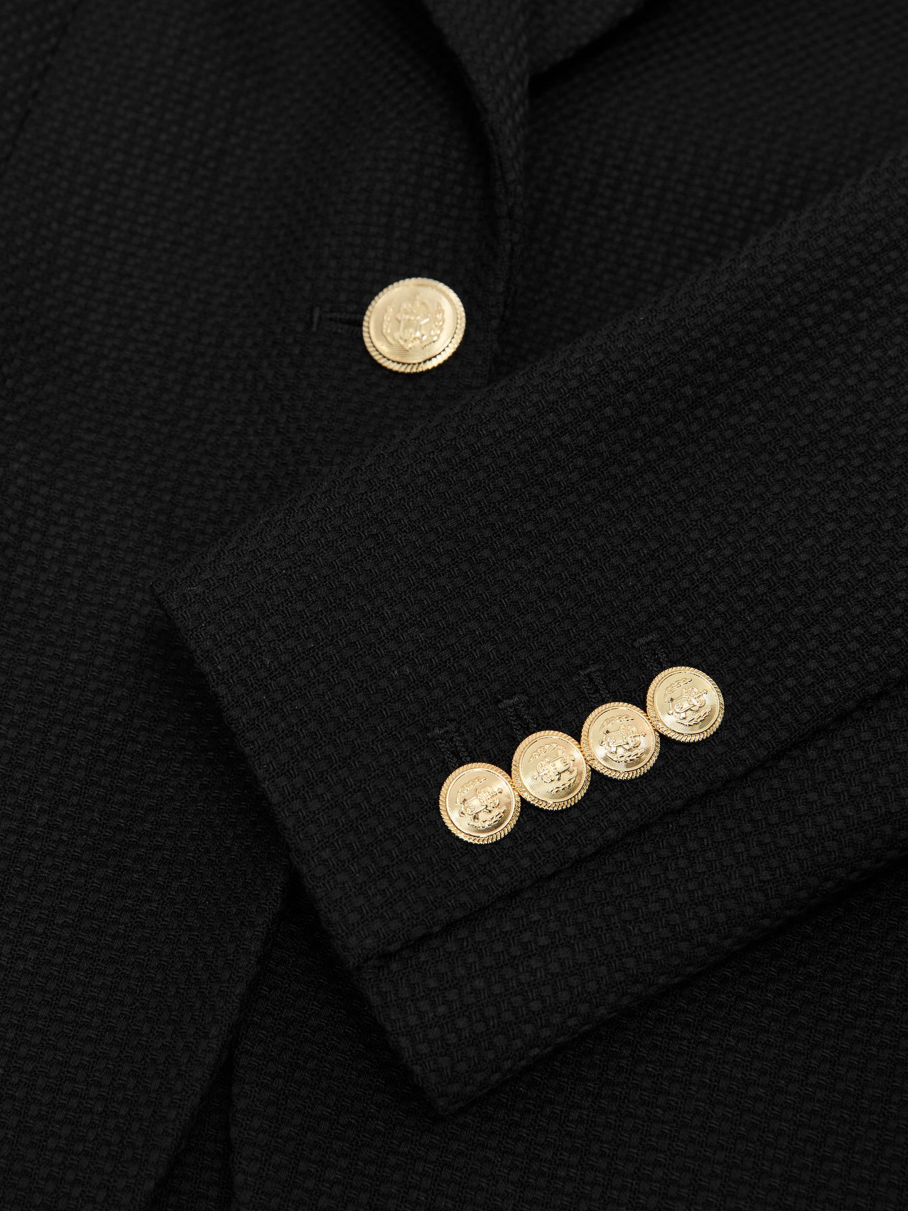 Petite Wool-Blend Textured Single-Breasted Blazer in Black - image 3