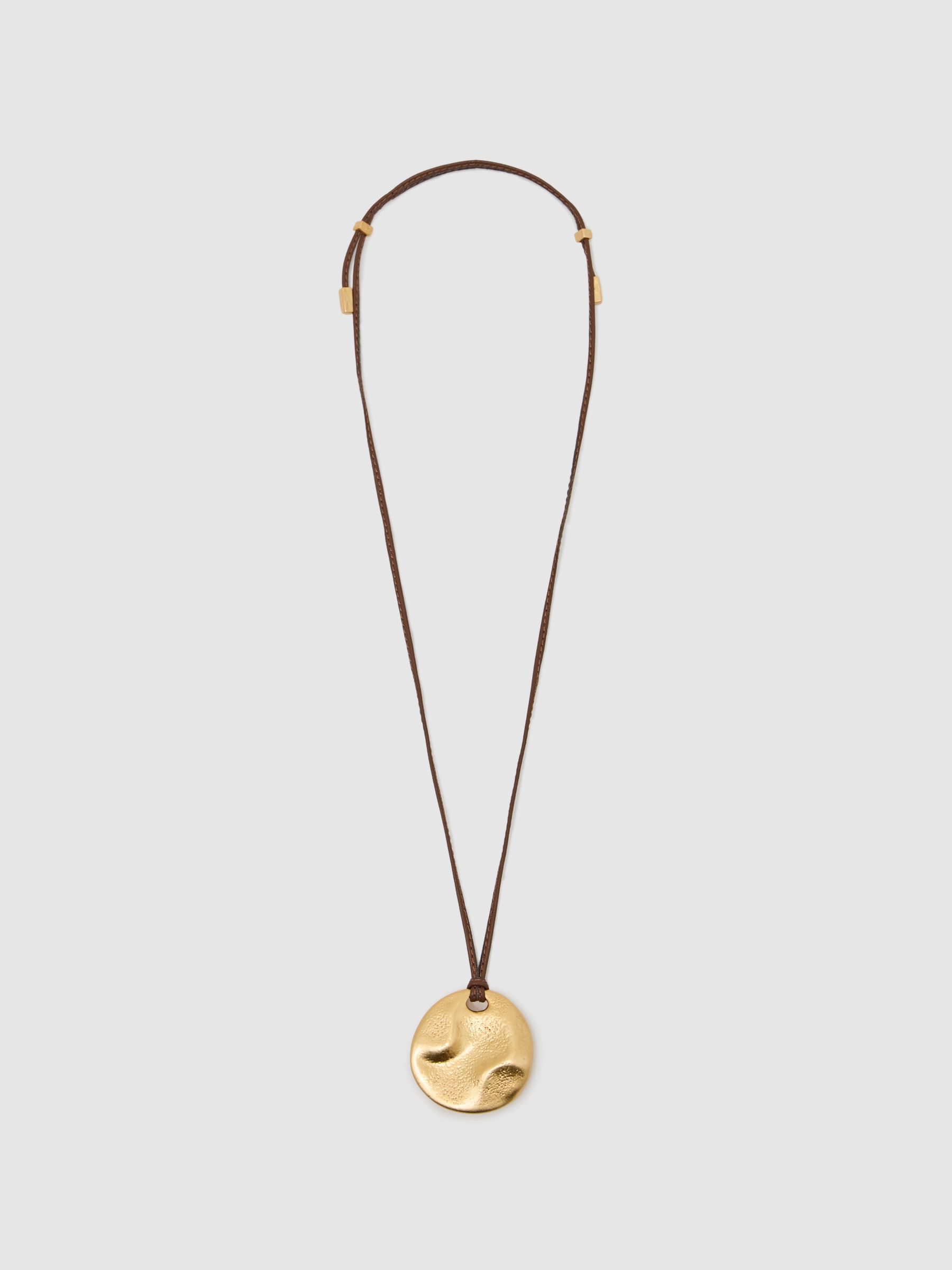 Large Cord Pendant Necklace in Gold Tone - image 1