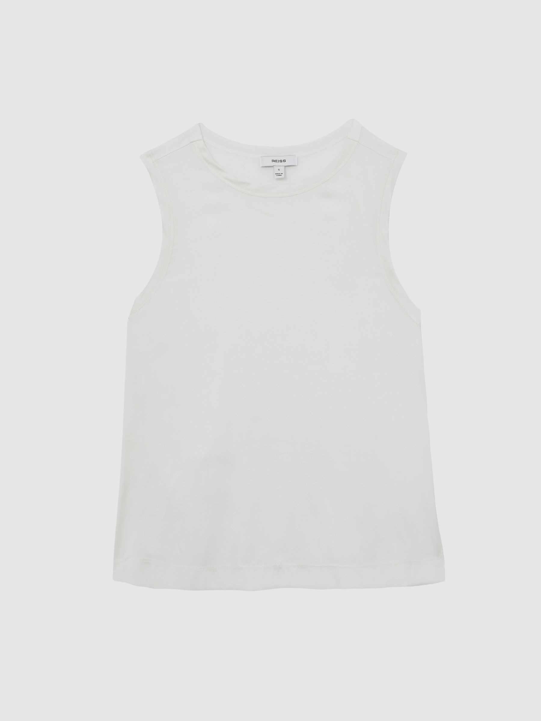 Silk-Front Jersey Vest in White - Image 2 of 7