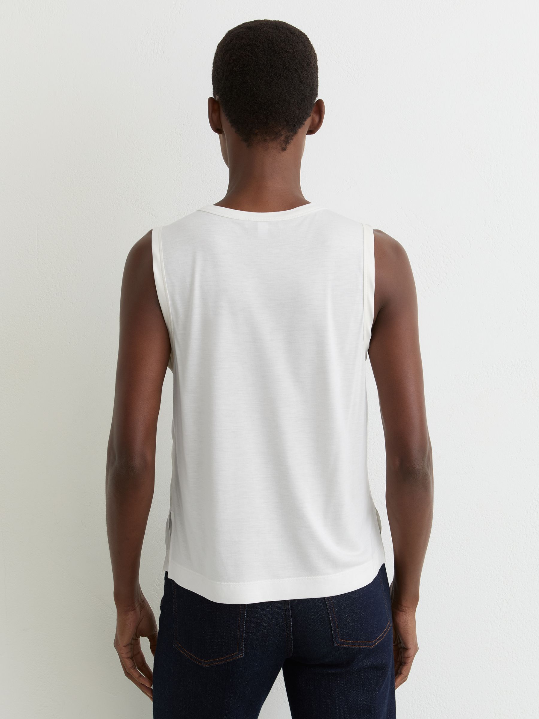 Silk-Front Jersey Vest in White - image 5
