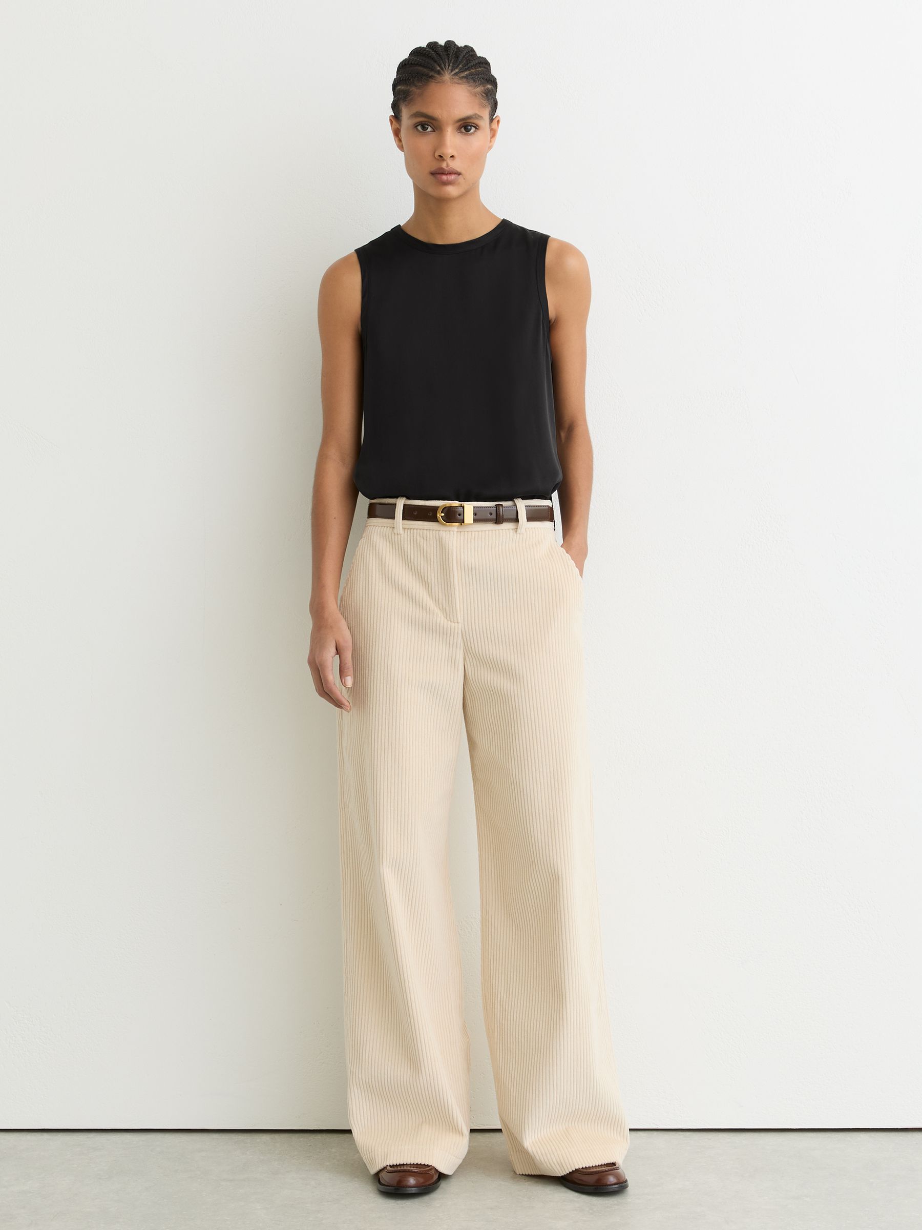 Silk-Front Jersey Vest in Black - Image 1 of 7