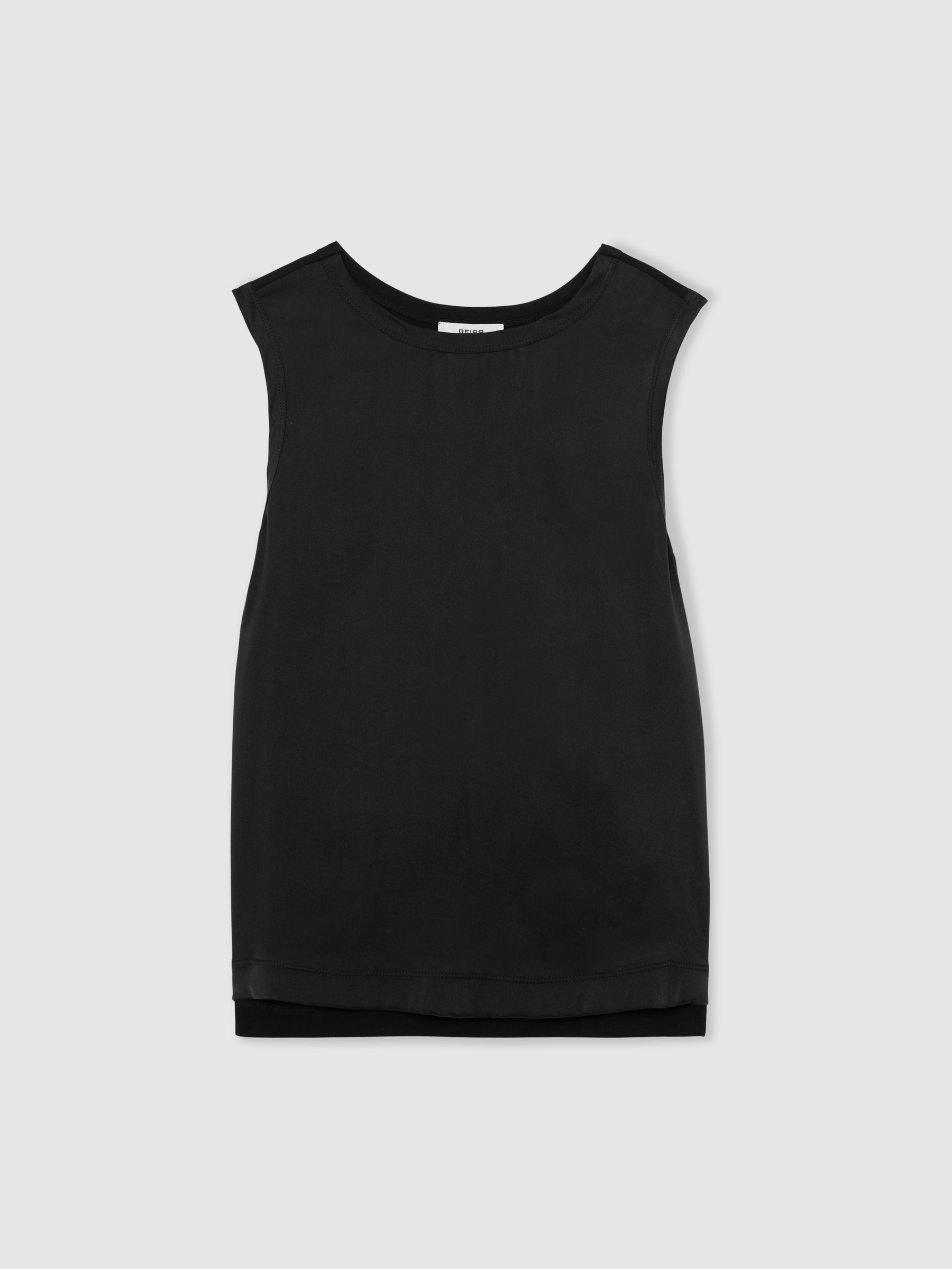 Silk-Front Jersey Vest in Black - Image 2 of 7