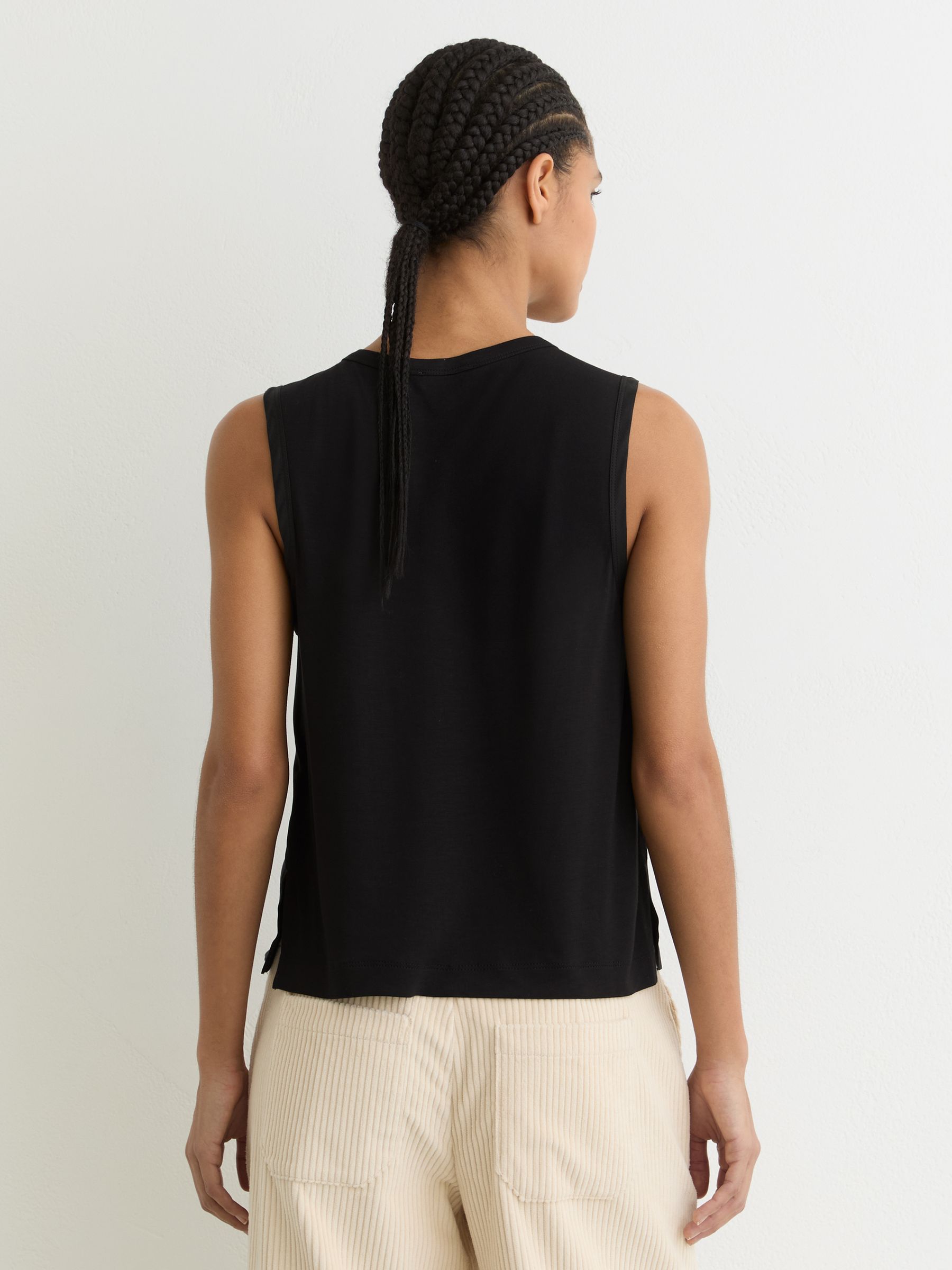 Silk-Front Jersey Vest in Black - Image 5 of 7