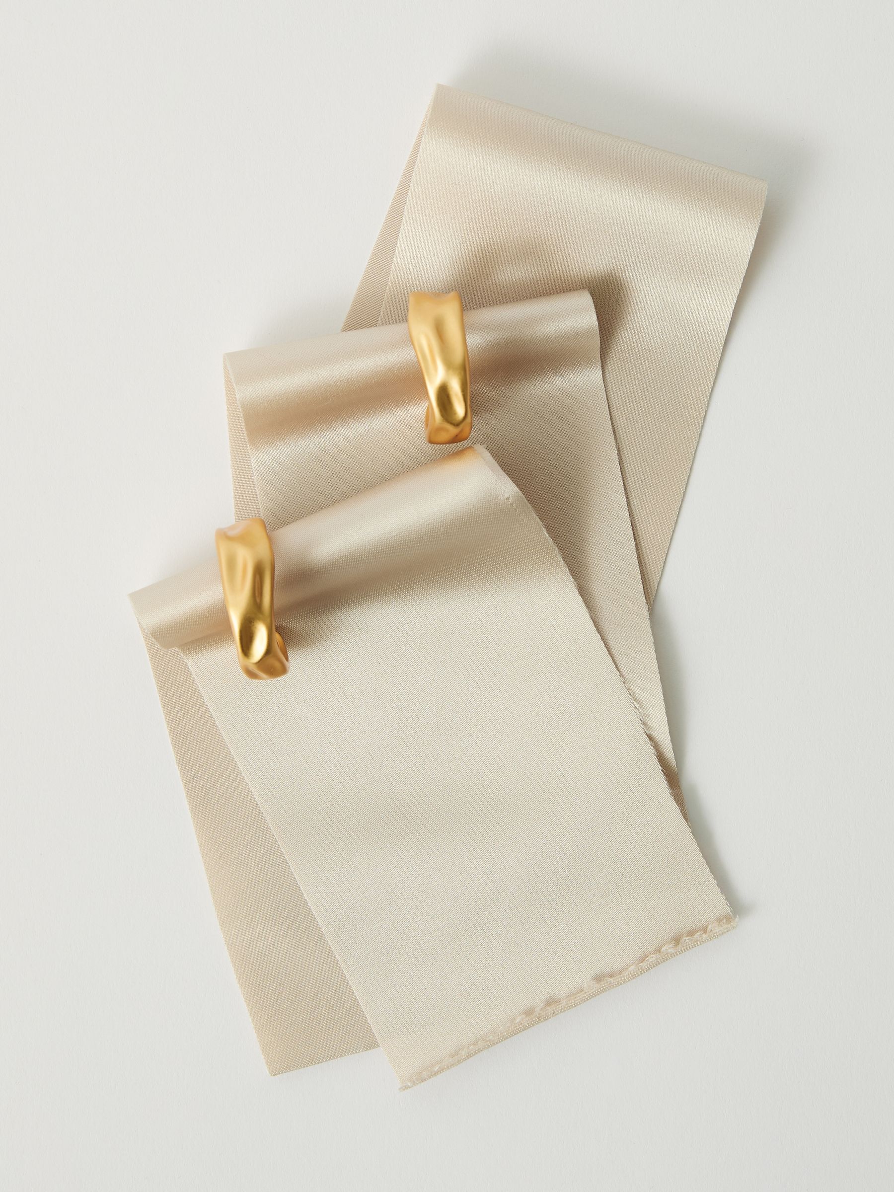 Sculpted Hoop Earrings in Gold Tone - image 1