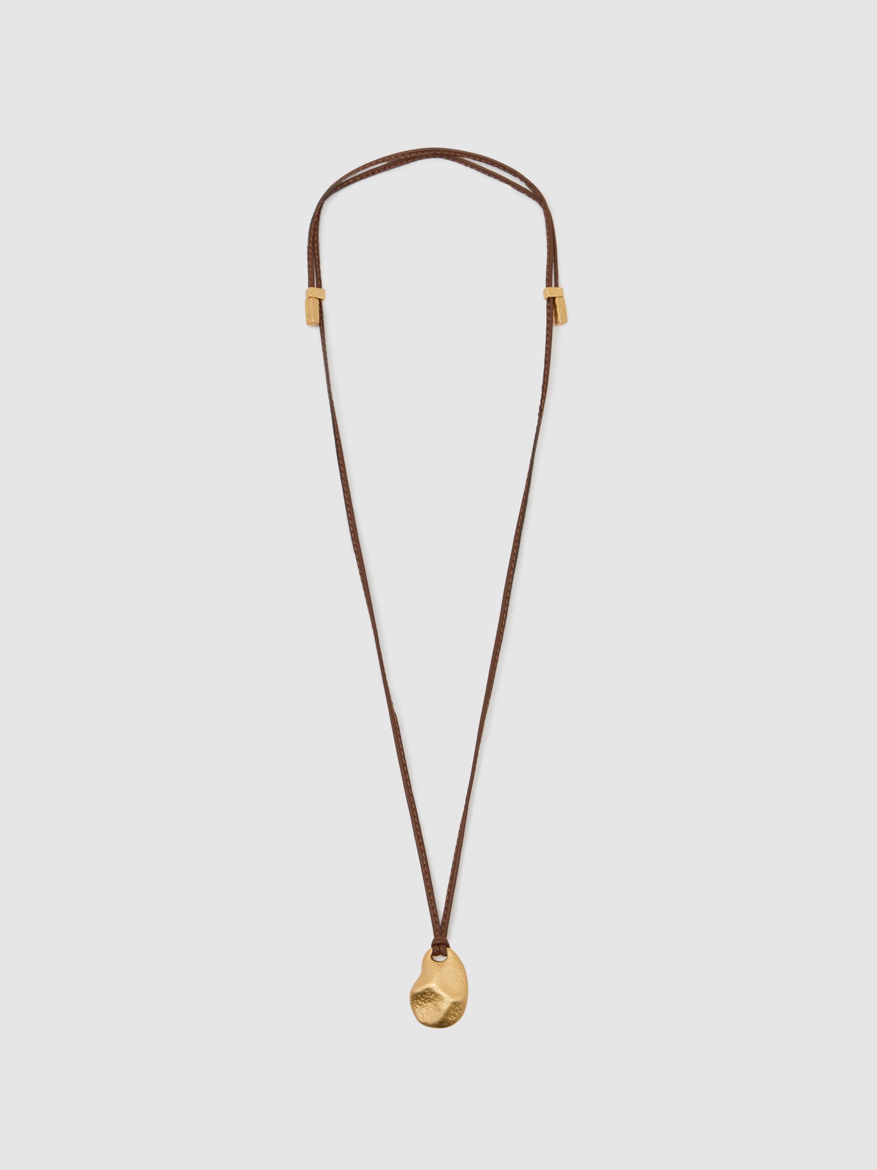 Small Cord Pendant Necklace in Gold - Image 2 of 4