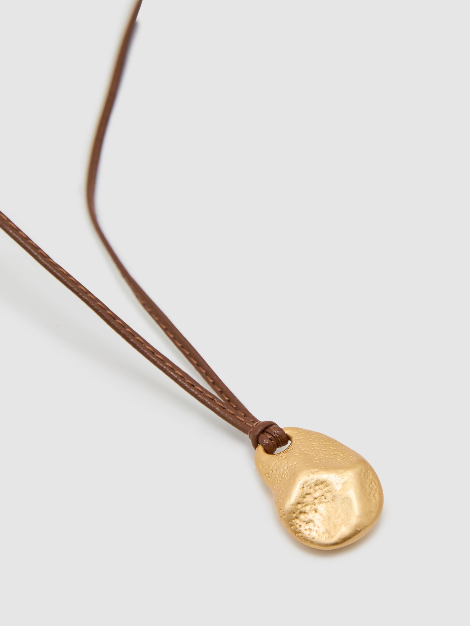 Small Cord Pendant Necklace in Gold Tone - image 3