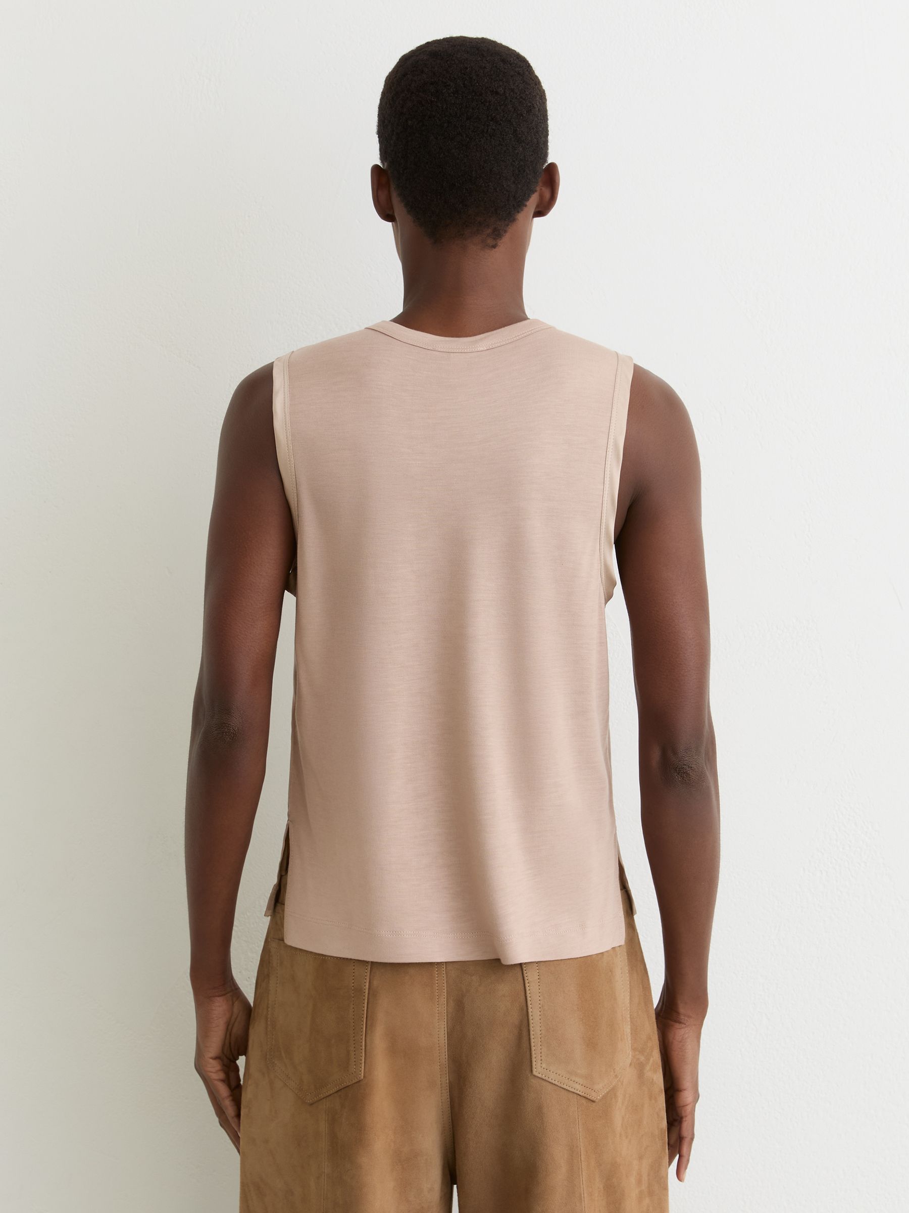 Silk-Front Jersey Vest in Bronze - Image 6 of 7